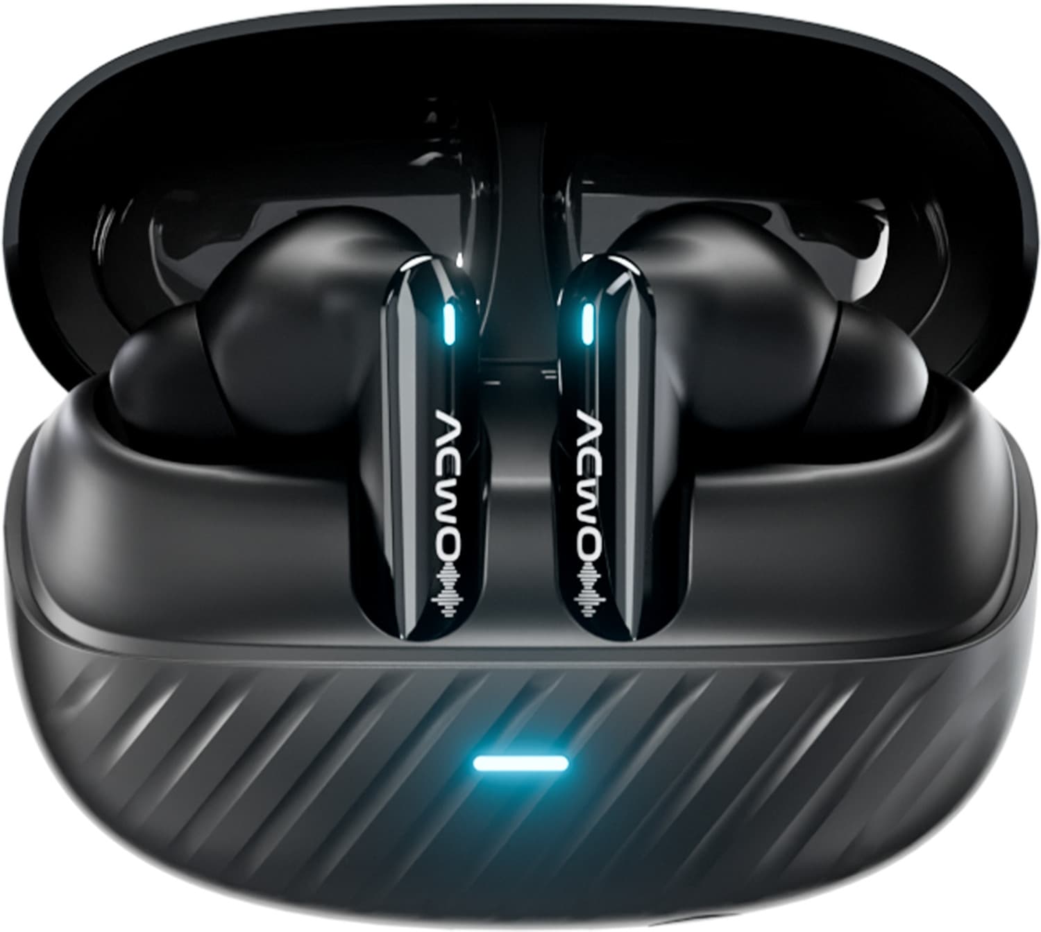 DwOTS 333 Hybrid ANC 48dB, 6 Mics AI-ENC Earbuds, 120H Playtime, Dual Pairing Bluetooth Headset (Raisin Black, True Wireless)