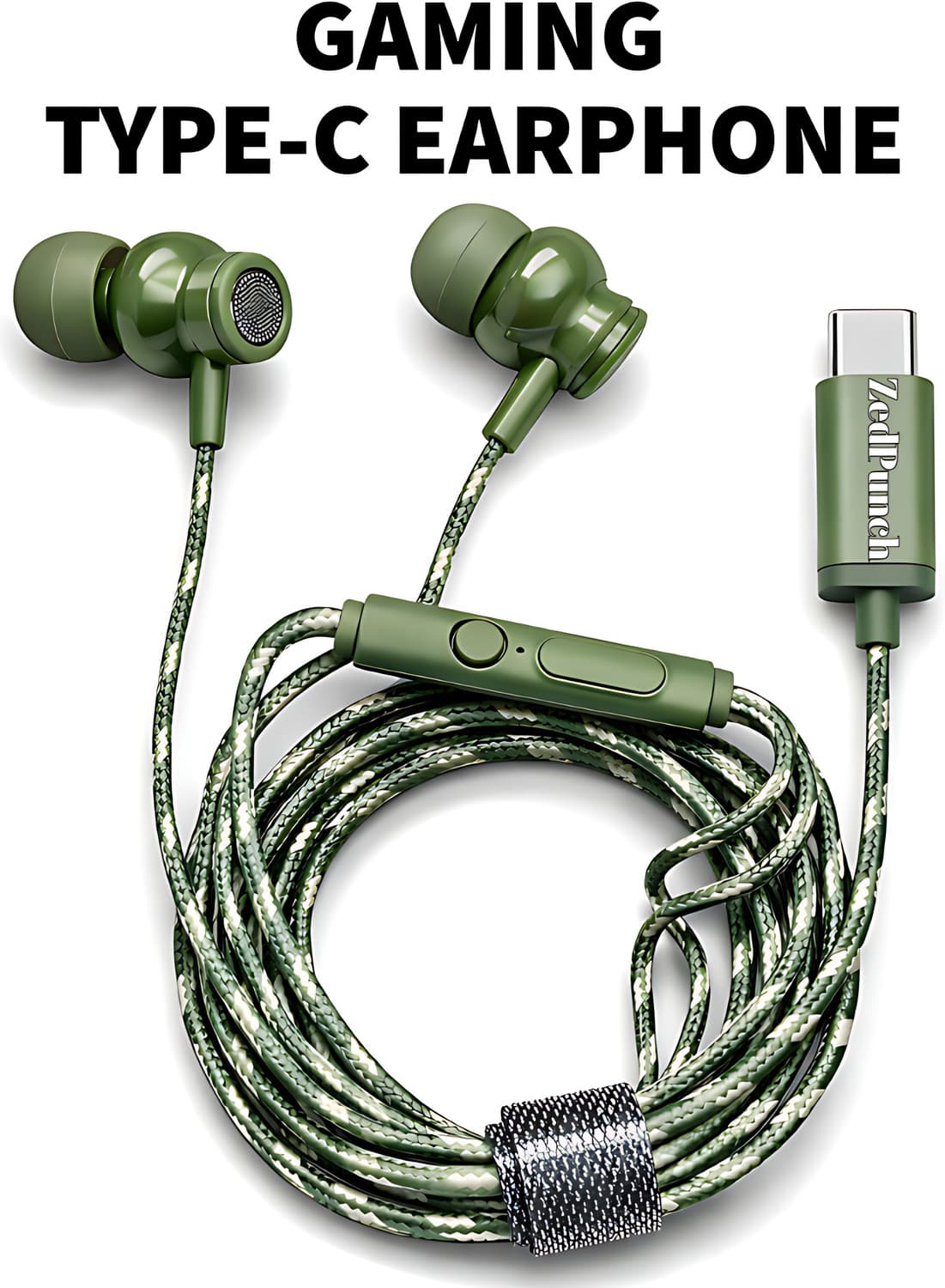 Gaming Type-C Magnetic Earphones With Mic & 1 Button Control USB-C Devices Wired Gaming Headset (Redish Brown, In the Ear)
