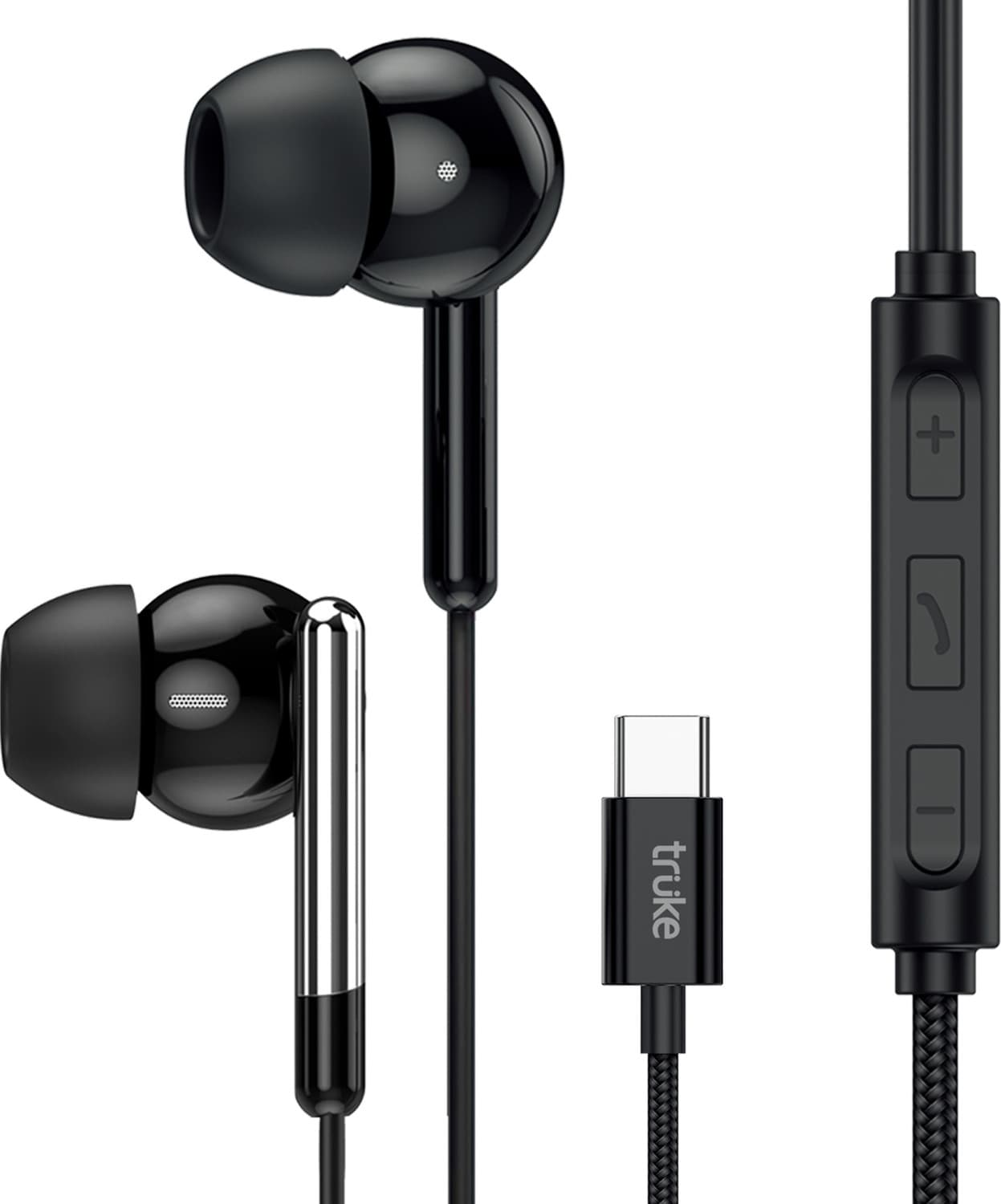 truke Bass H1 Wired Earphones w/ Type-C Jack, Rich Bass, 13mm Drivers, Smart Controls Wired