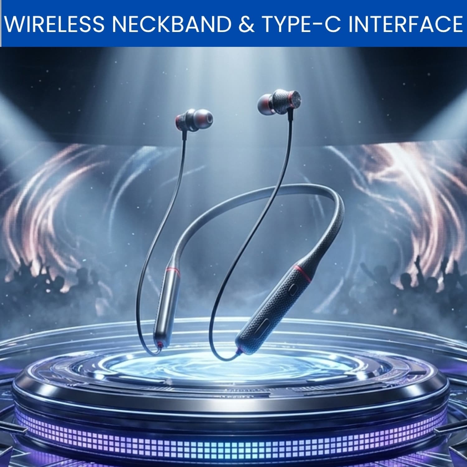 Candy Wireless Bluetooth Neckband Earphone With Deep Bass, Long Battery LifeG373 Bluetooth Headset (Black, True Wireless)