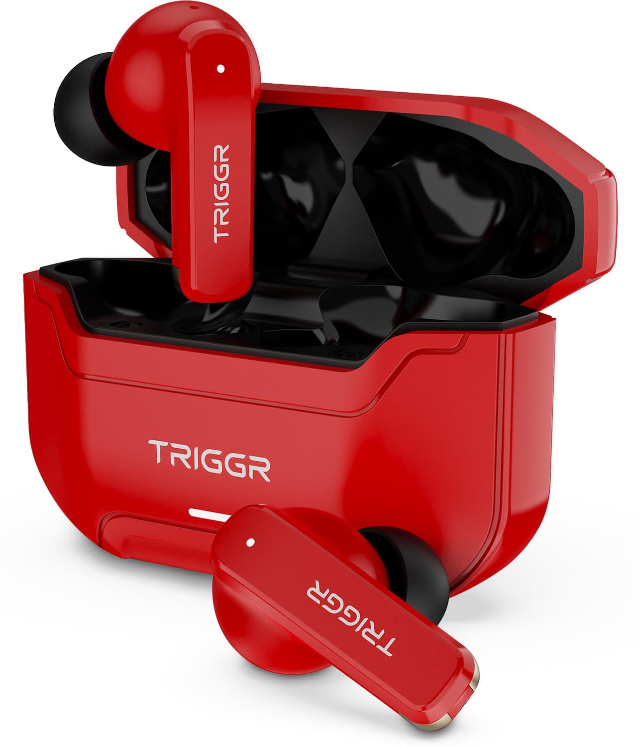 Raze 1 with 40H Battery, 40ms Low Latency, Dual ENC Mic, Tactical Design, v5.4 Bluetooth Headset (Red Void, True Wireless)