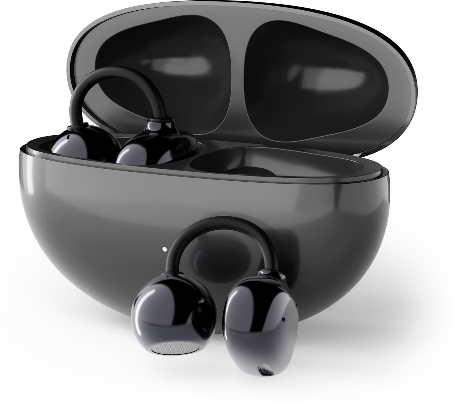 Bassbuds Verse Earclips w/ 50Hrs Playtime, HD Mic & AI-ENC, Custom EQ, BTv6.0 Bluetooth Headset (Jet Black, True Wireless)