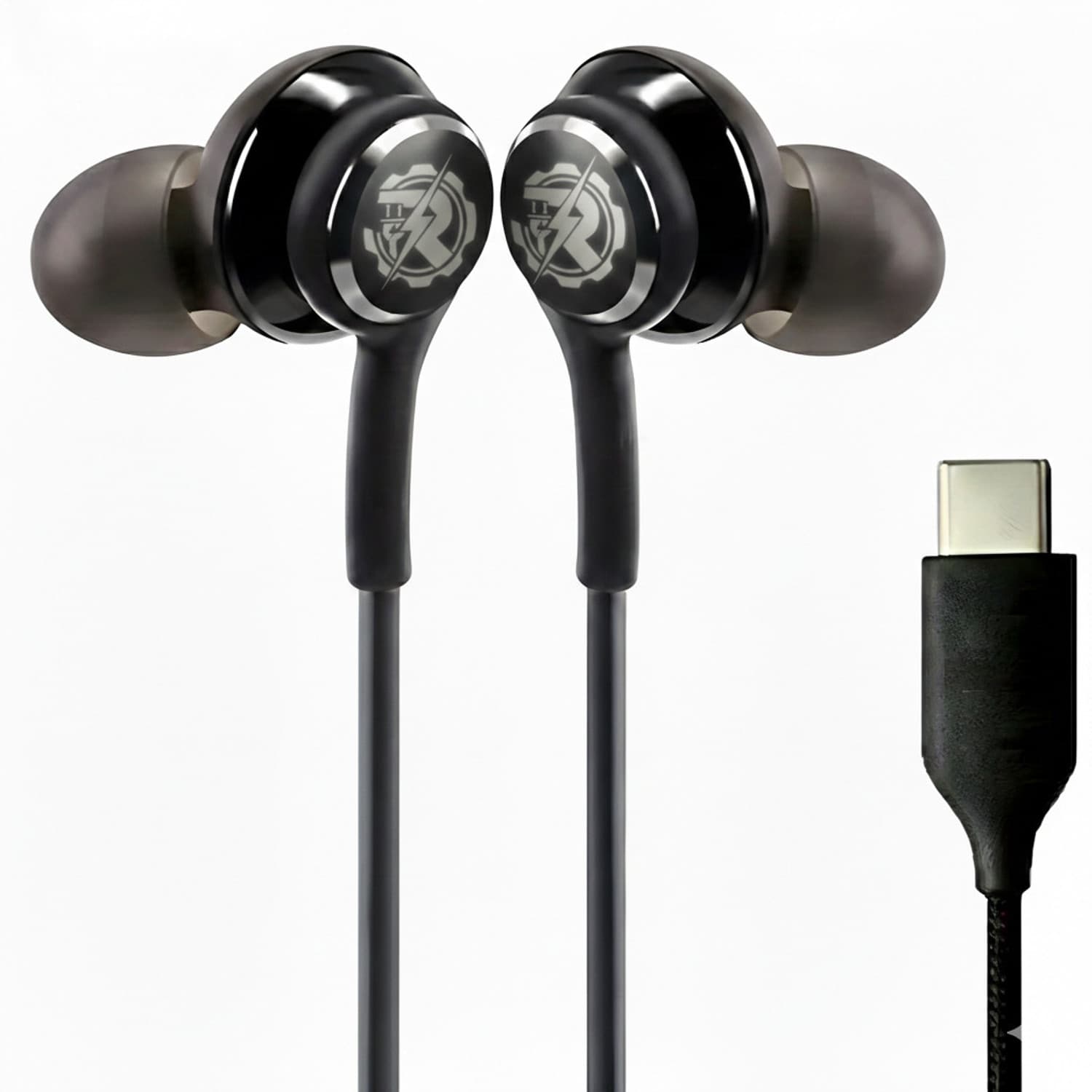 Type C Earphone with mic, Deep bass ,In-Line Controls, For Android and IPhone Wired Headset (Black, In the Ear)