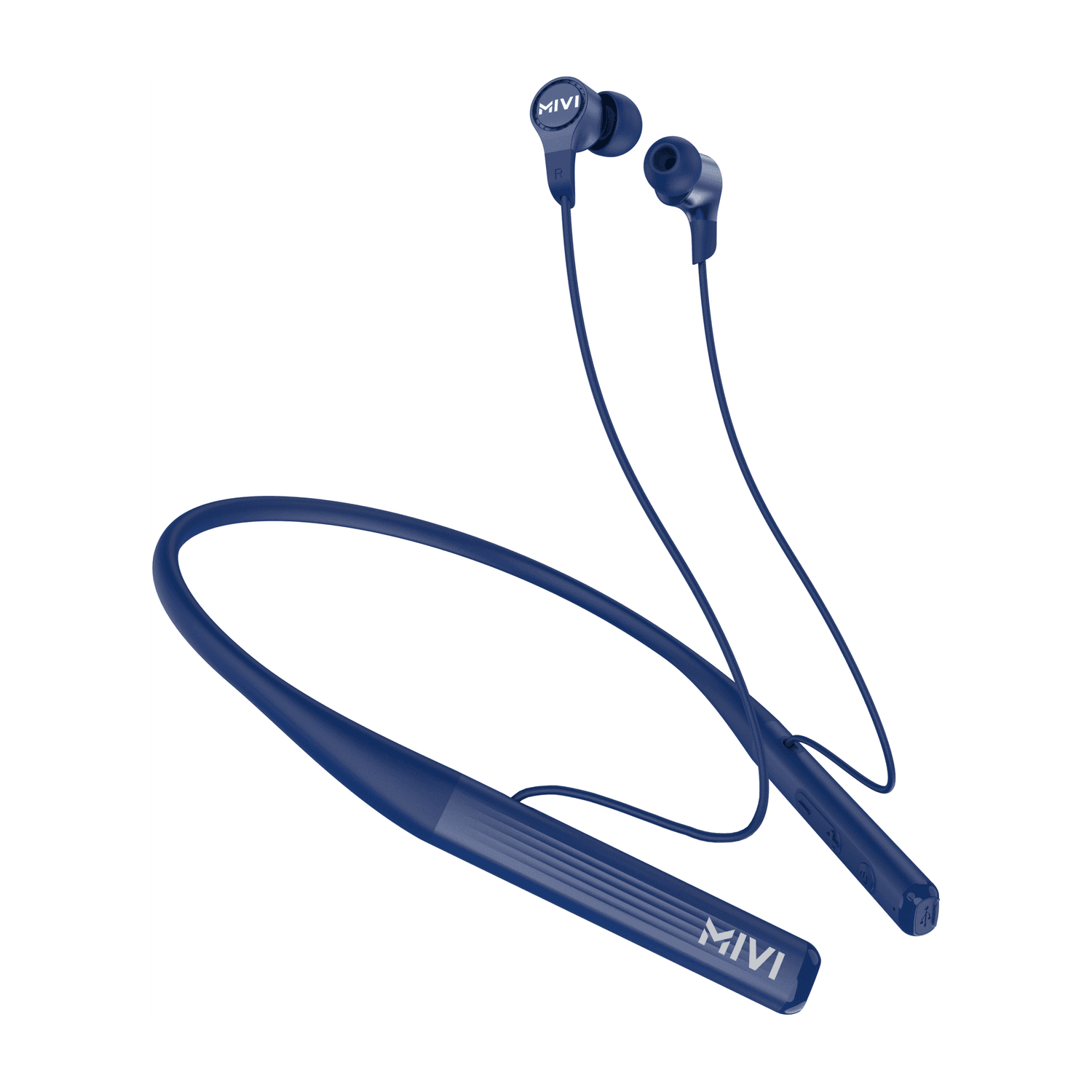 Mivi Collar 2A with Fast Charging Bluetooth Headset (Blue, In the Ear)