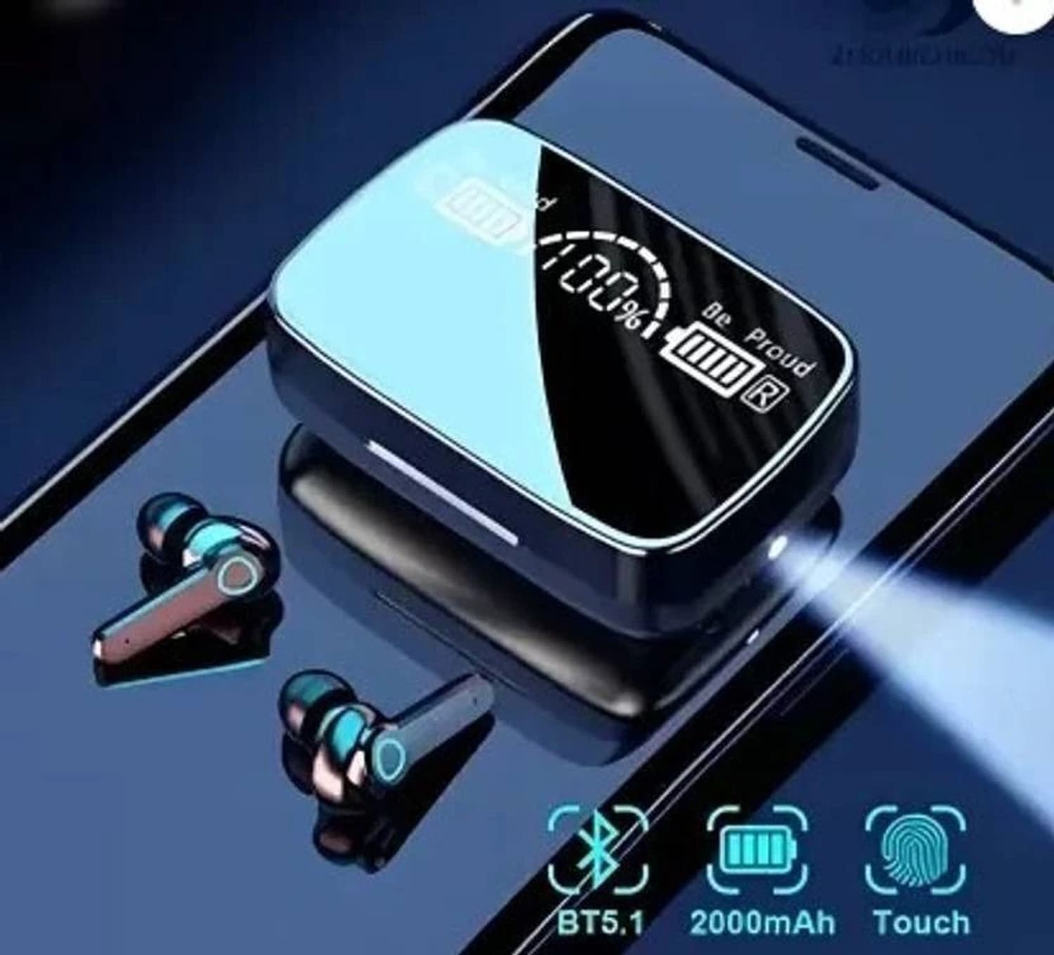 GWALBROS New Edition TWS M19 Gaming Earbuds Bluetooth 5.0 Wireless LED Digital Display F7 Bluetooth
