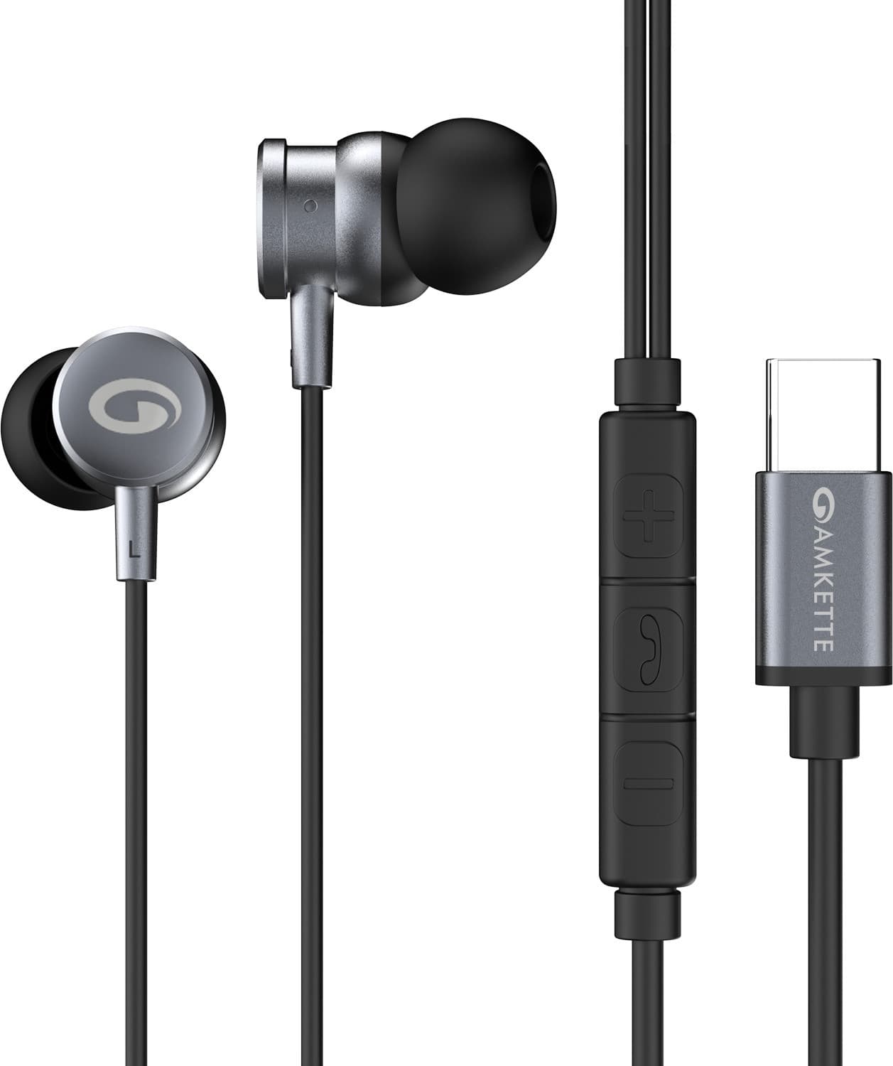 AMKETTE Trubeats M15 Type C Wired Earphones with Mic, 10mm Drivers & 3 Button Control Wired