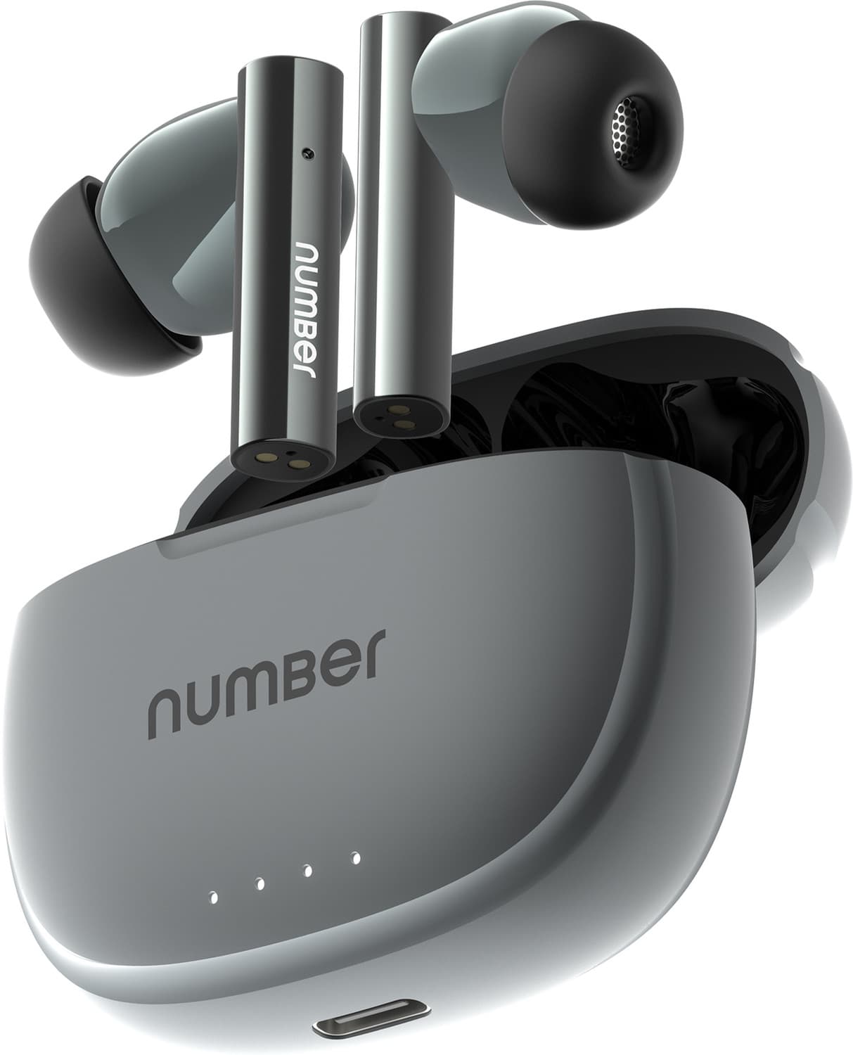 Number Navo Buds X1 w/ 50H Playtime, Dual Pairing, 13mm Speakers, ENC, 45ms Low Latency Bluetooth