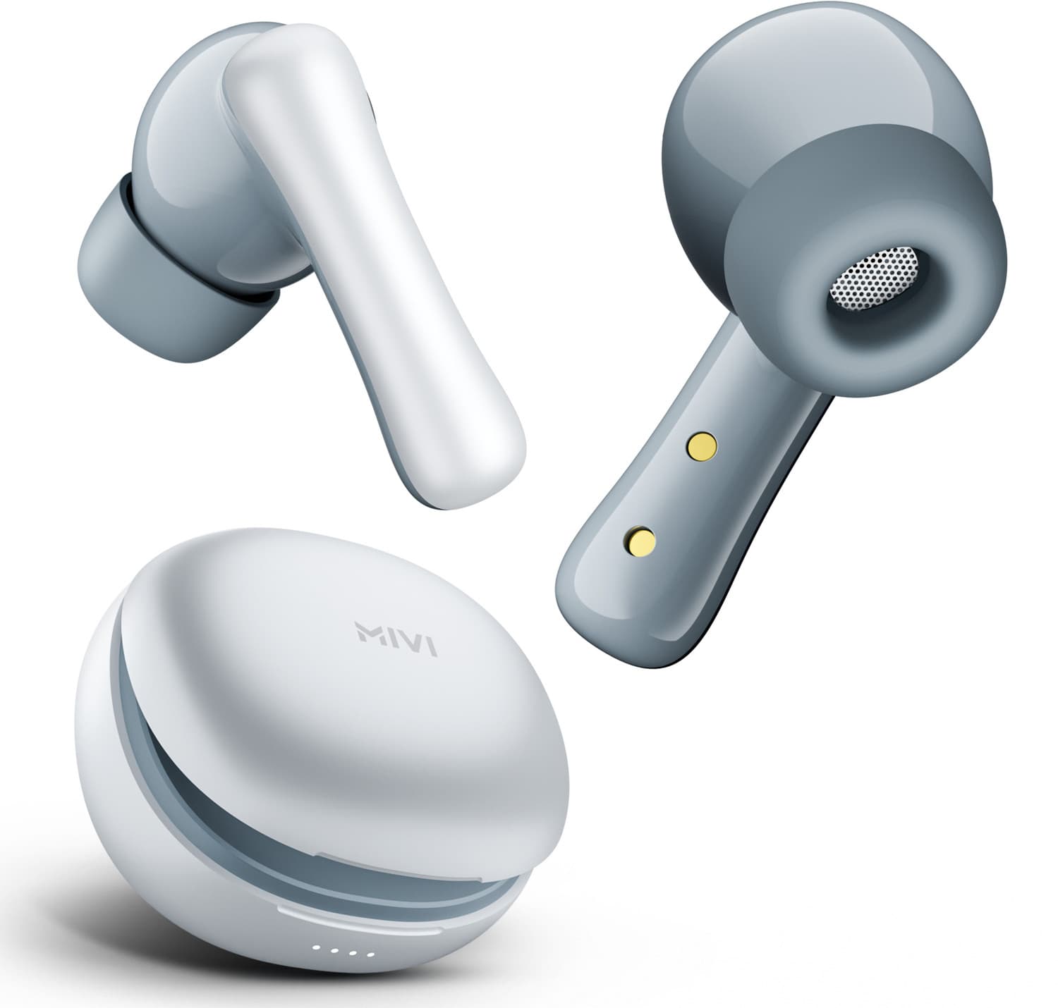 Mivi DuoPods I2 TWS,13mm Bass,45H Playtime,Dual Mic AI ENC,Low Latency,Type C,5.3 Bluetooth Headset