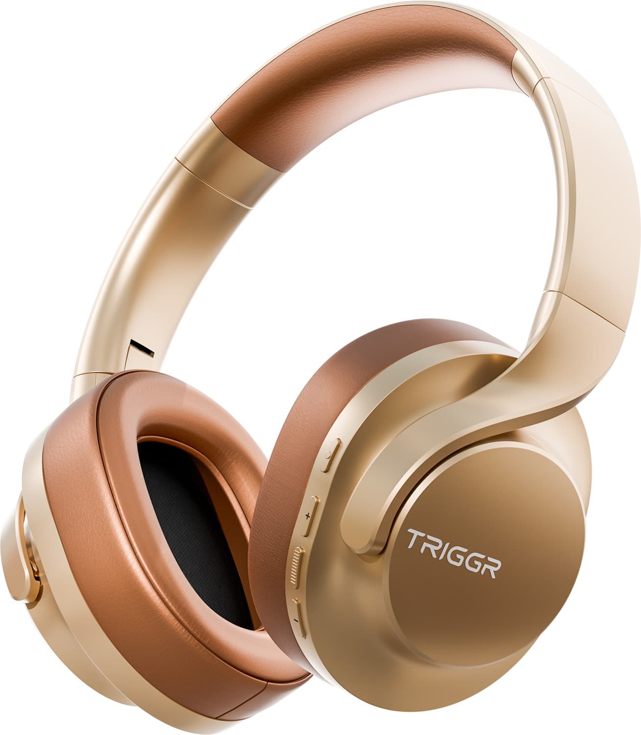Punkheadz Z2 with 50H Battery, Dual Pairing, 40mm Drivers, ENC, Aux Port, v5.4 Bluetooth Headset (Amber Gold, On the Ear)