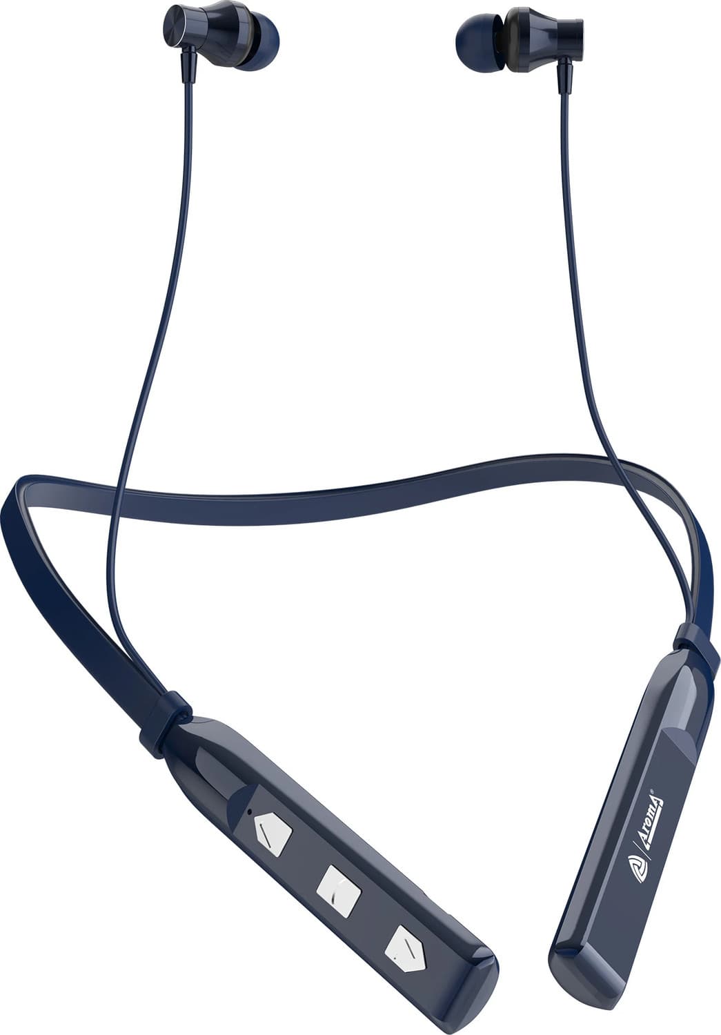 Aroma NB119 Titanium - 48 Hours Playtime Bluetooth Neckband Bluetooth Headset (Blue, In the Ear)