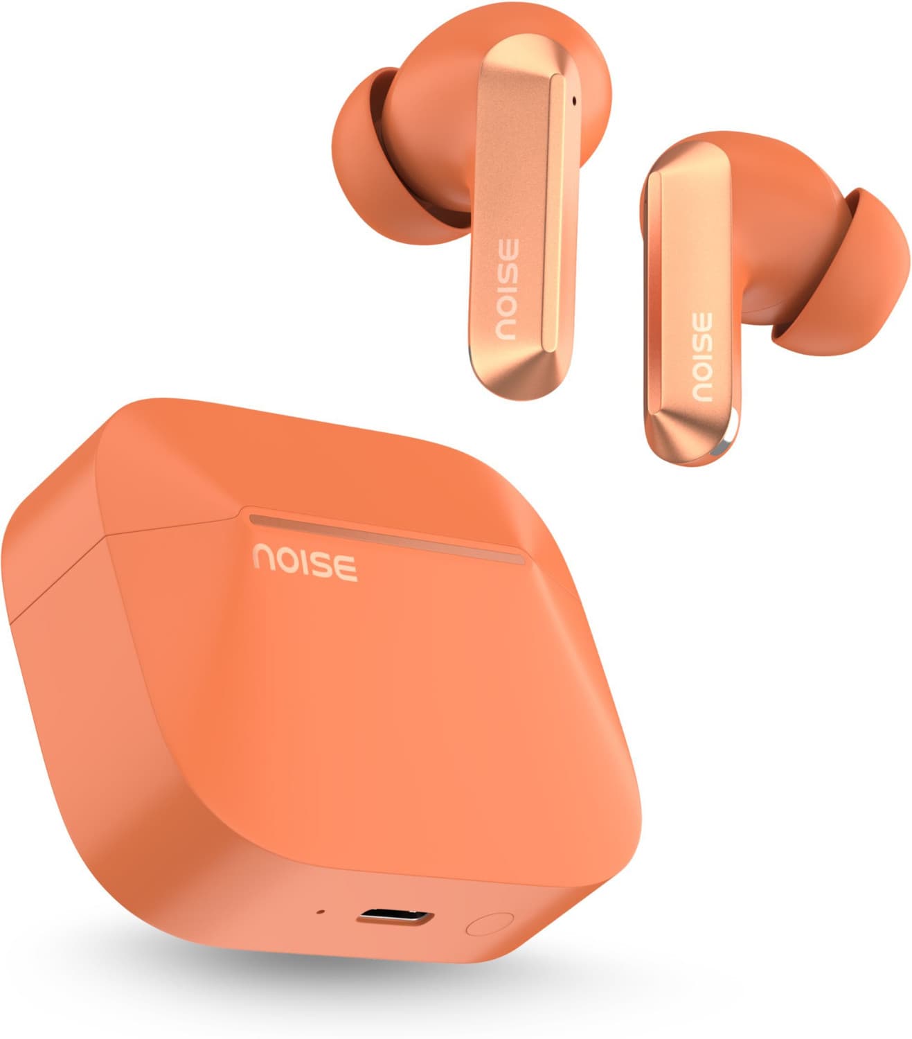 ALT Buds(S), 45Hrs Playtime, Quad mic ENC, App Support, Instacharge,Dual Pairing Bluetooth Headset (Orange, True Wireless)