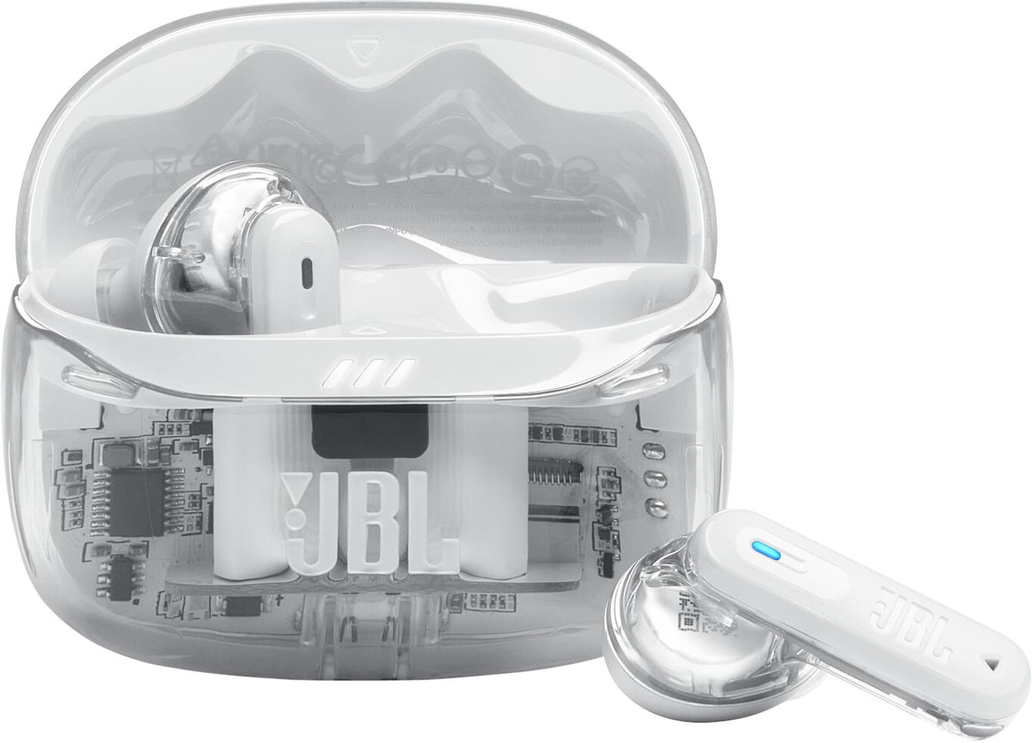 JBL Tune Beam 2 Ghost transparent ANC Earbuds, 48Hr Playtime,6 Mics,Dual Connect Bluetooth