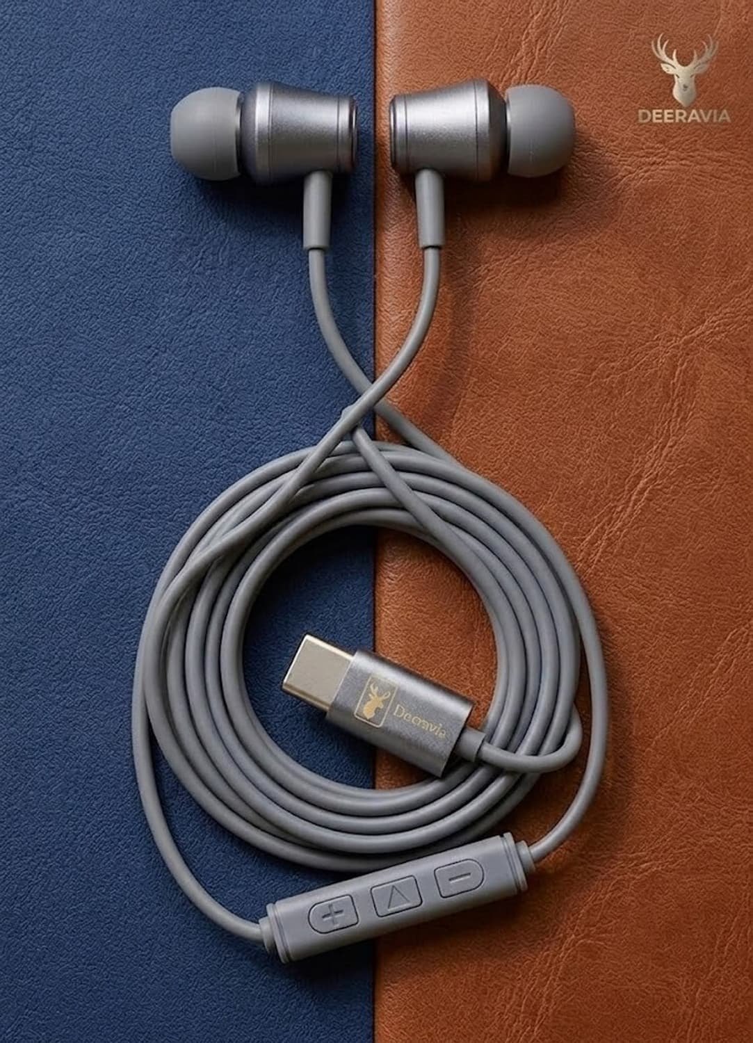 Type-C Earphone|ENC Mic| Premium Earphone| Magnetized Buds pro Phantom UBXP Wired Headset (Grey, In the Ear)