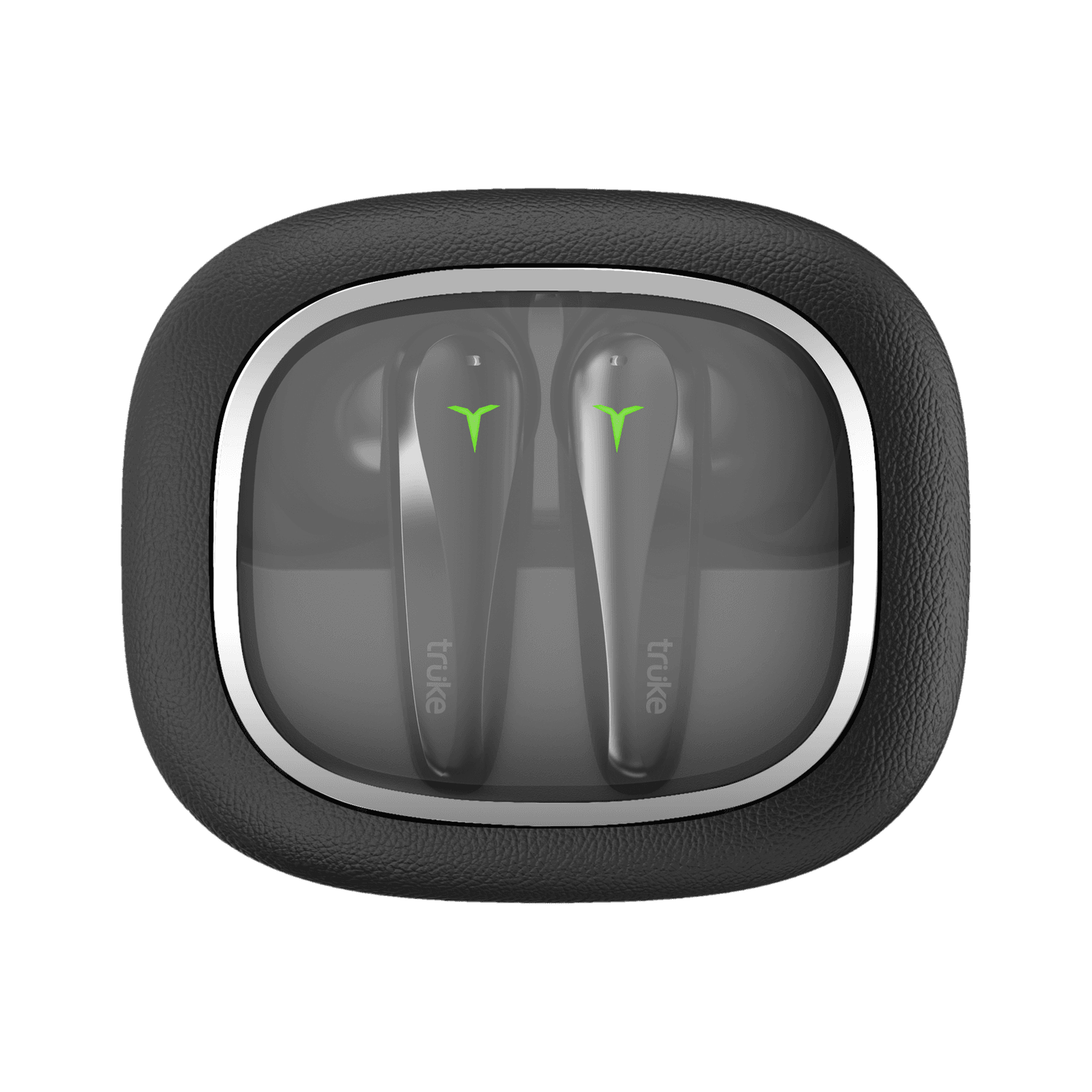 truke Crystal Dyno Leather Finish earbuds w/ Spatial Audio, 70H Battery, Quad Mic ENC Bluetooth