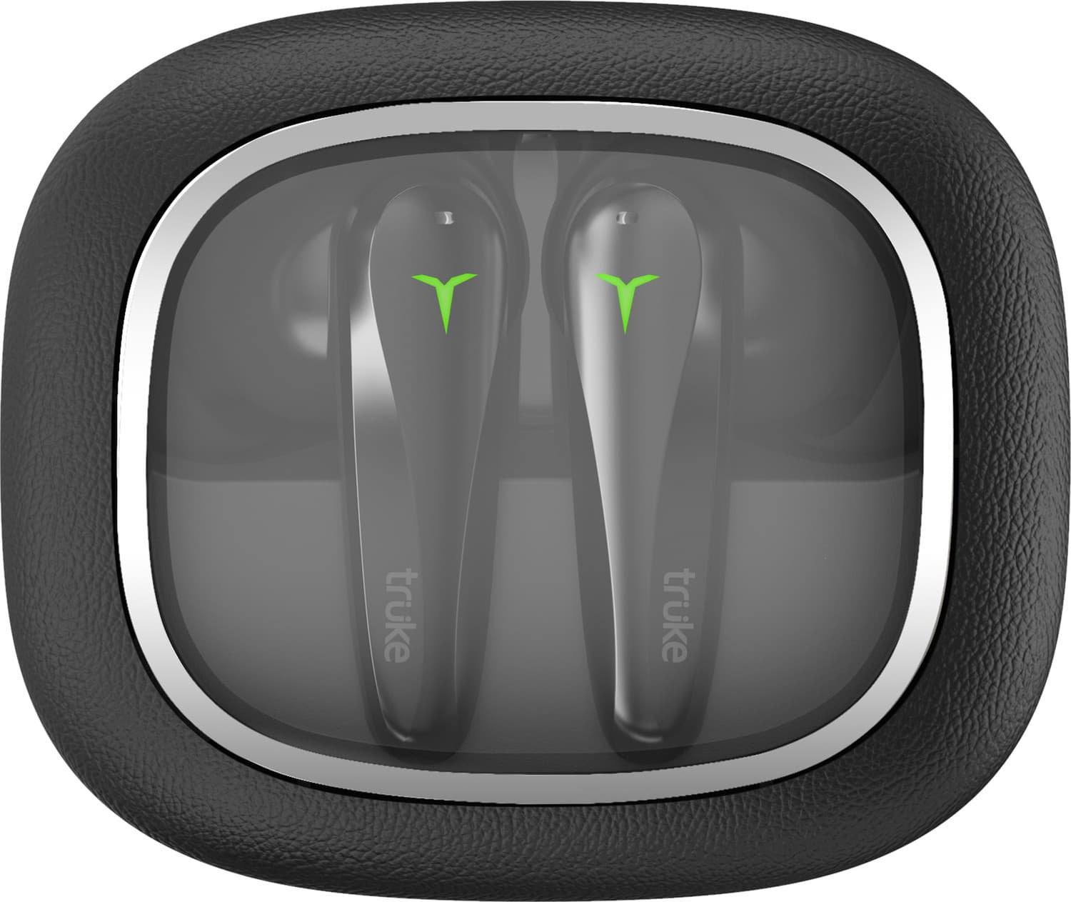 truke Crystal Dyno Leather Finish earbuds w/ Spatial Audio, 70H Battery, Quad Mic ENC Bluetooth