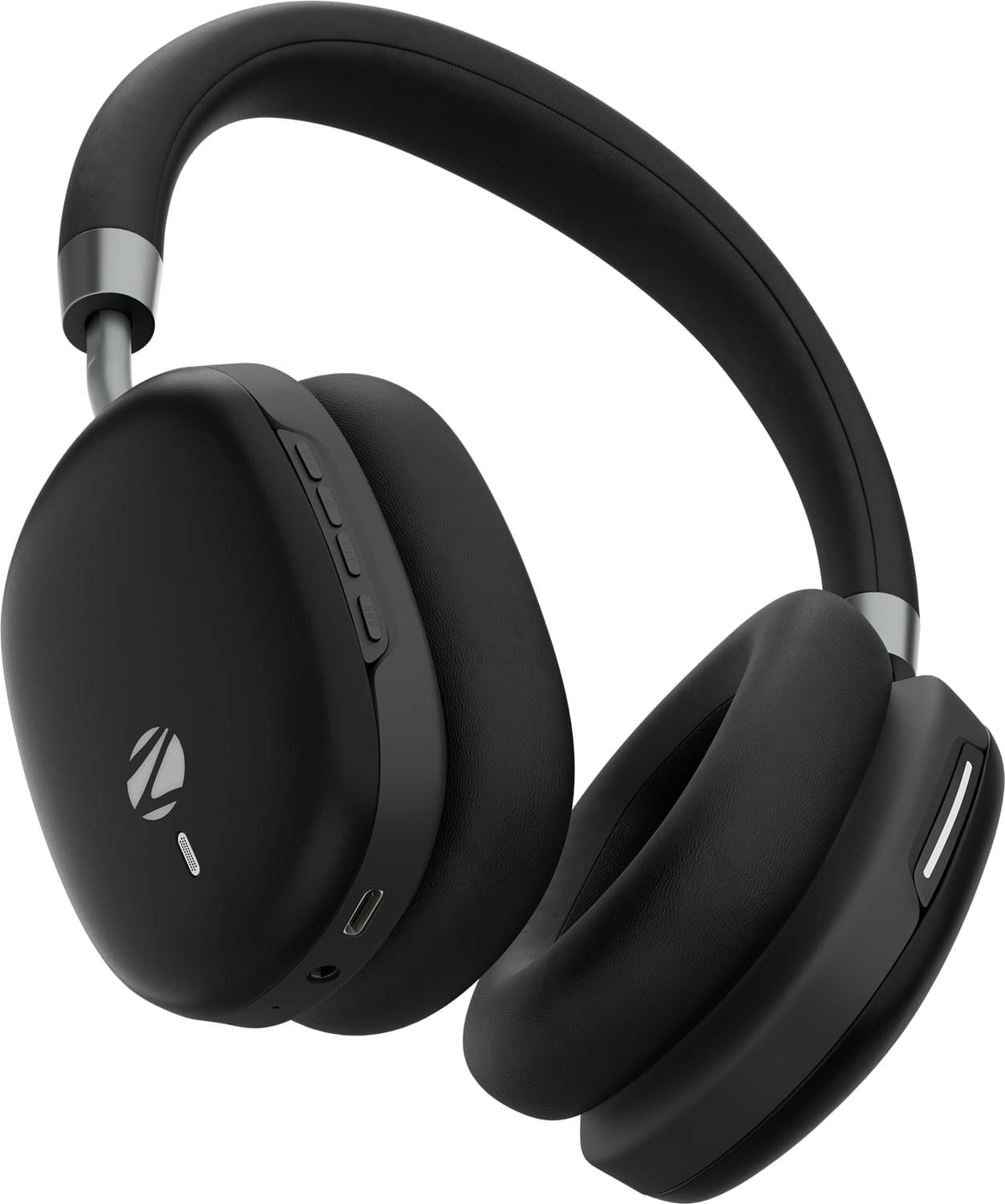 Zeb-Silencio 200T, 48dB Hybrid ANC, Upto 100H Backup, App Support, Touch Control Bluetooth Headset (Black, On the Ear)