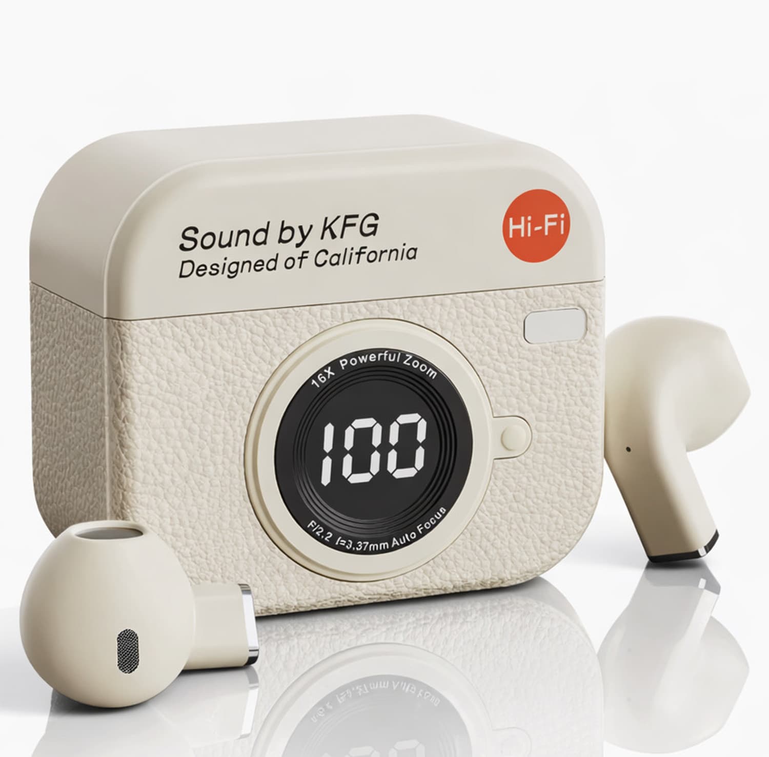 Q85 Display Earbuds w/50Hrs PlayTime, AI-ENC Mic for Calls, Low Latency Gaming Bluetooth Headset (White, True Wireless)
