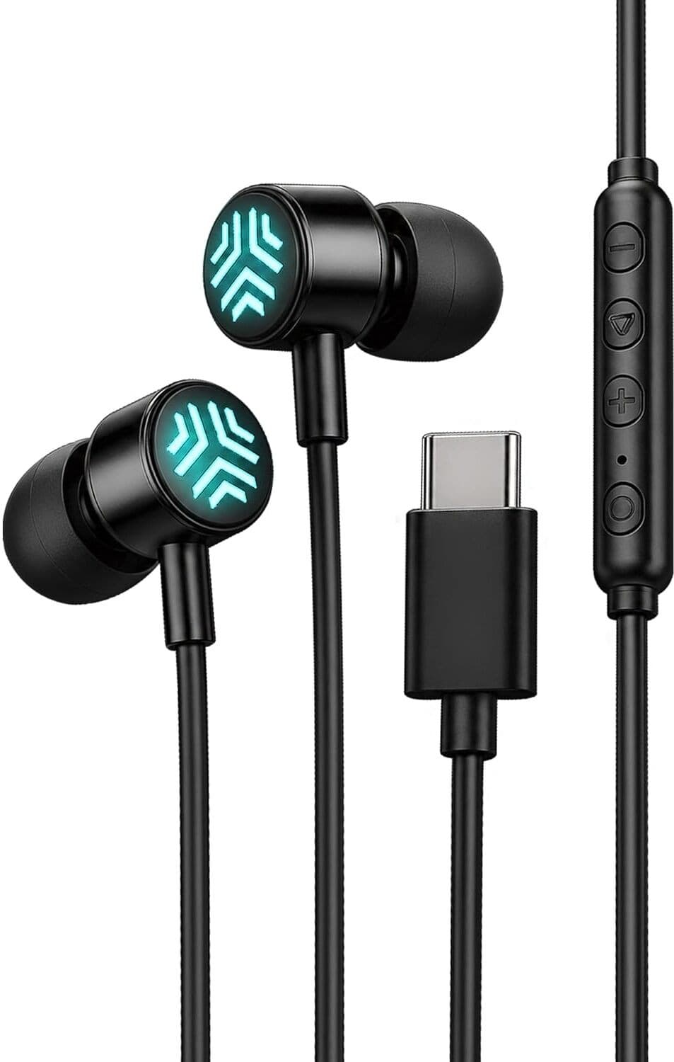 Stealth 05 USB-C Wired Earphones with Mic, Dual 10mm Drivers, RGB, Black Wired Headset (Black, In the Ear)