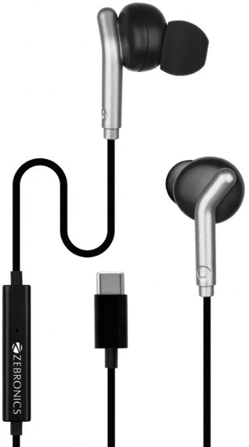 Zeb-Bro C, In-Line Mic, 1.2M Cable, Deep Bass,10mm Neodymium Driver,Light Weight Wired Headset (Black, Silver, In the Ear)