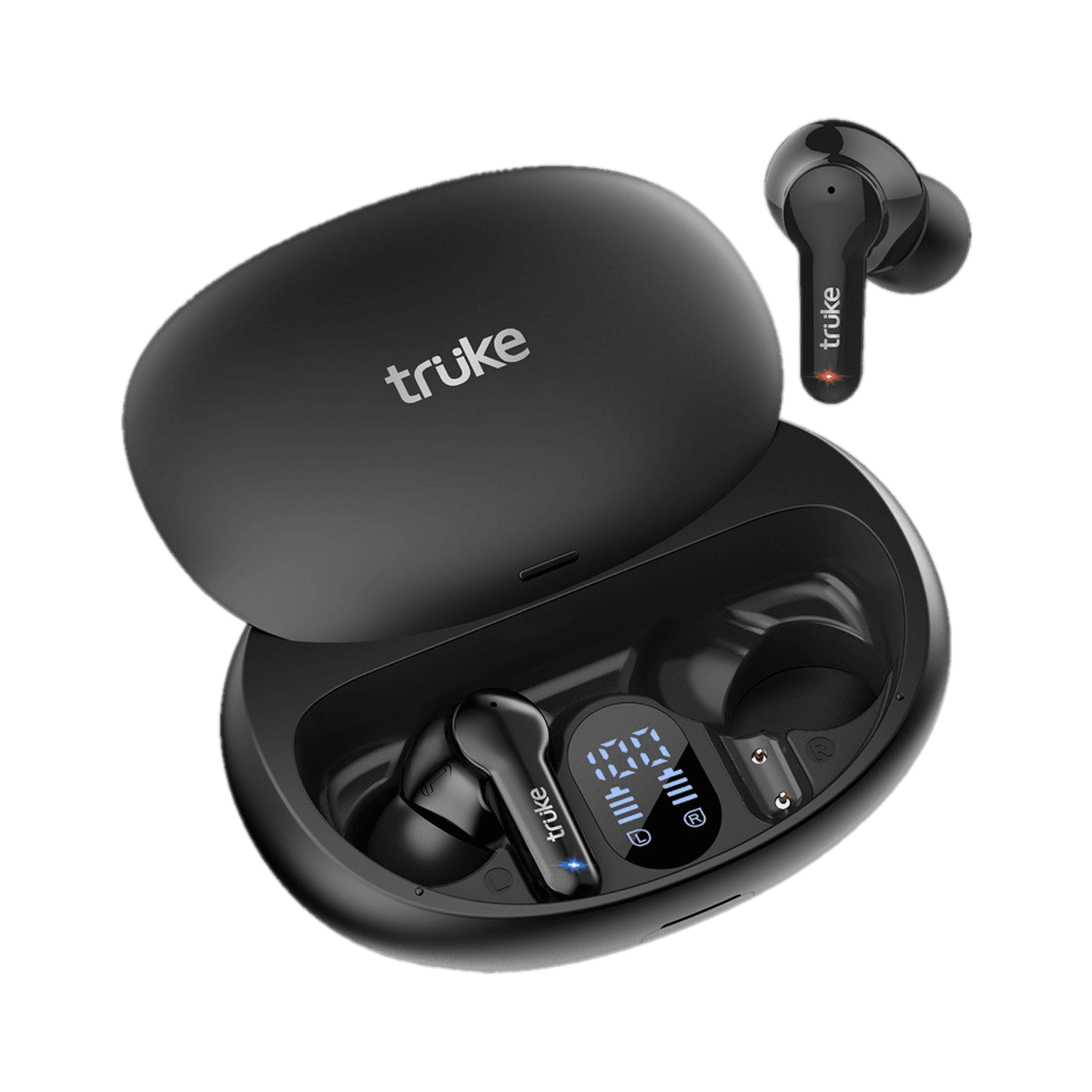 truke Buds S1 with Quad Mic ENC | 72Hrs Playtime | Sliding Design | AAC codec Bluetooth Headset (Black, True Wireless)