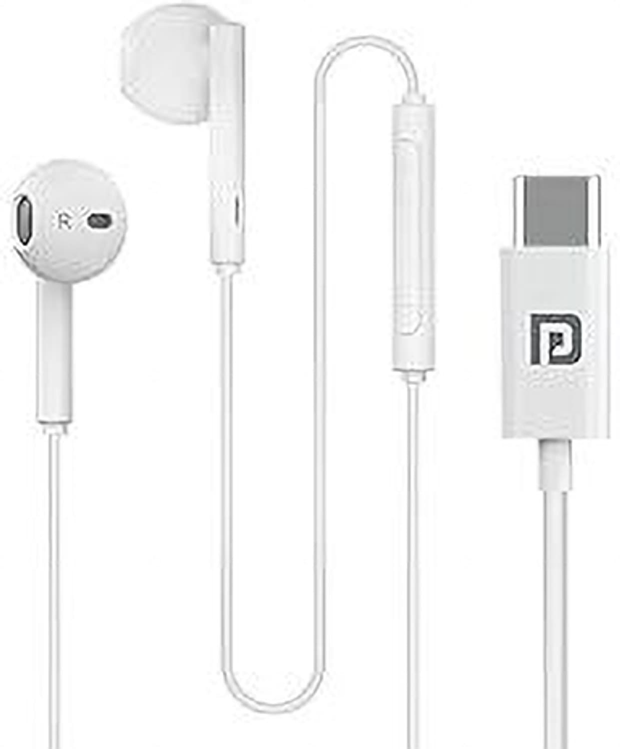 Conch Theta C Type C Wired Earphone With HD Quality Wired Headset (White) Wired Headset (White, In the Ear)