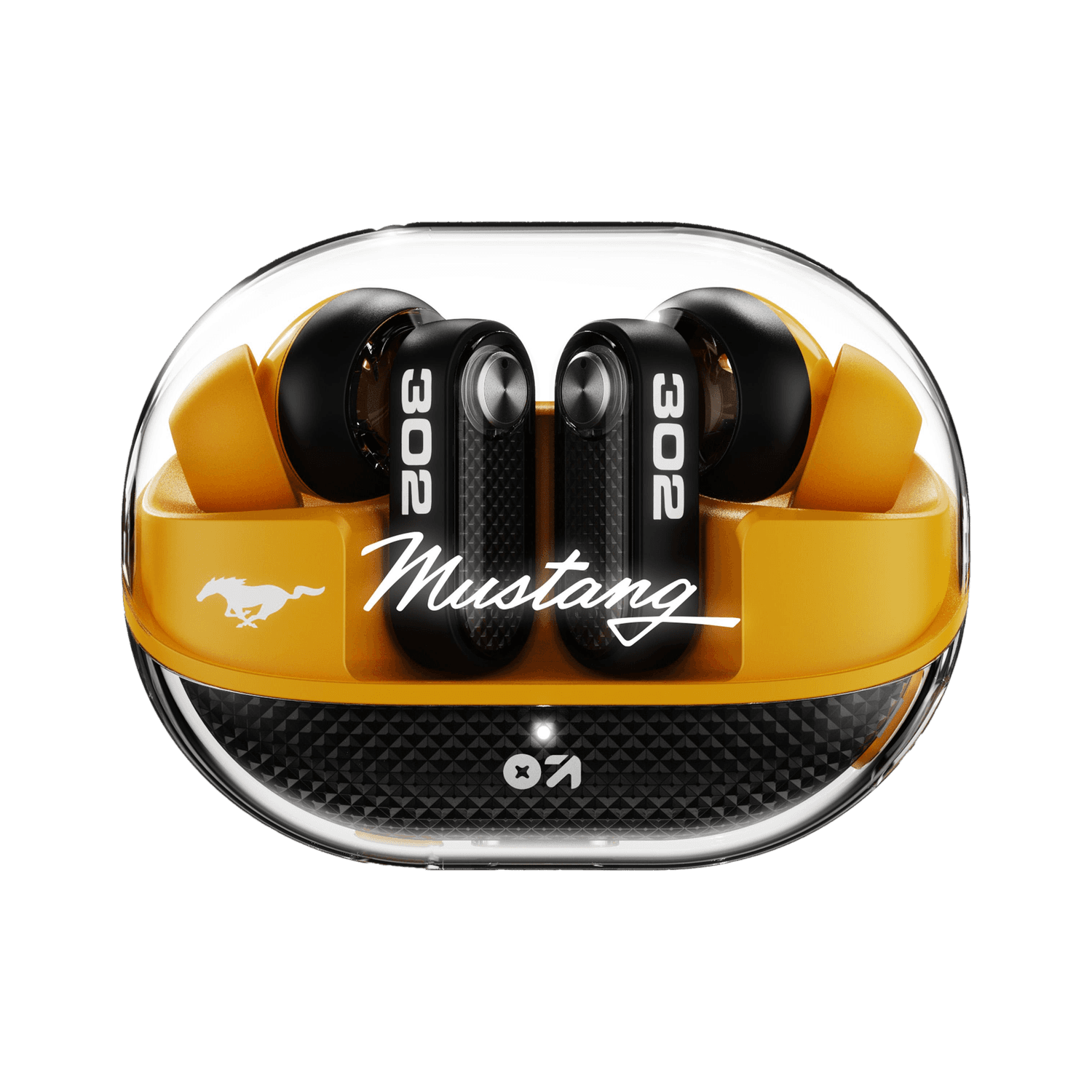 Mustang Sprint, App Support, Dual Pairing, 60Hrs, 32dB ANC & Quad Mic ENC, 6.0v Bluetooth Headset (Turbo Yellow, True Wireless)