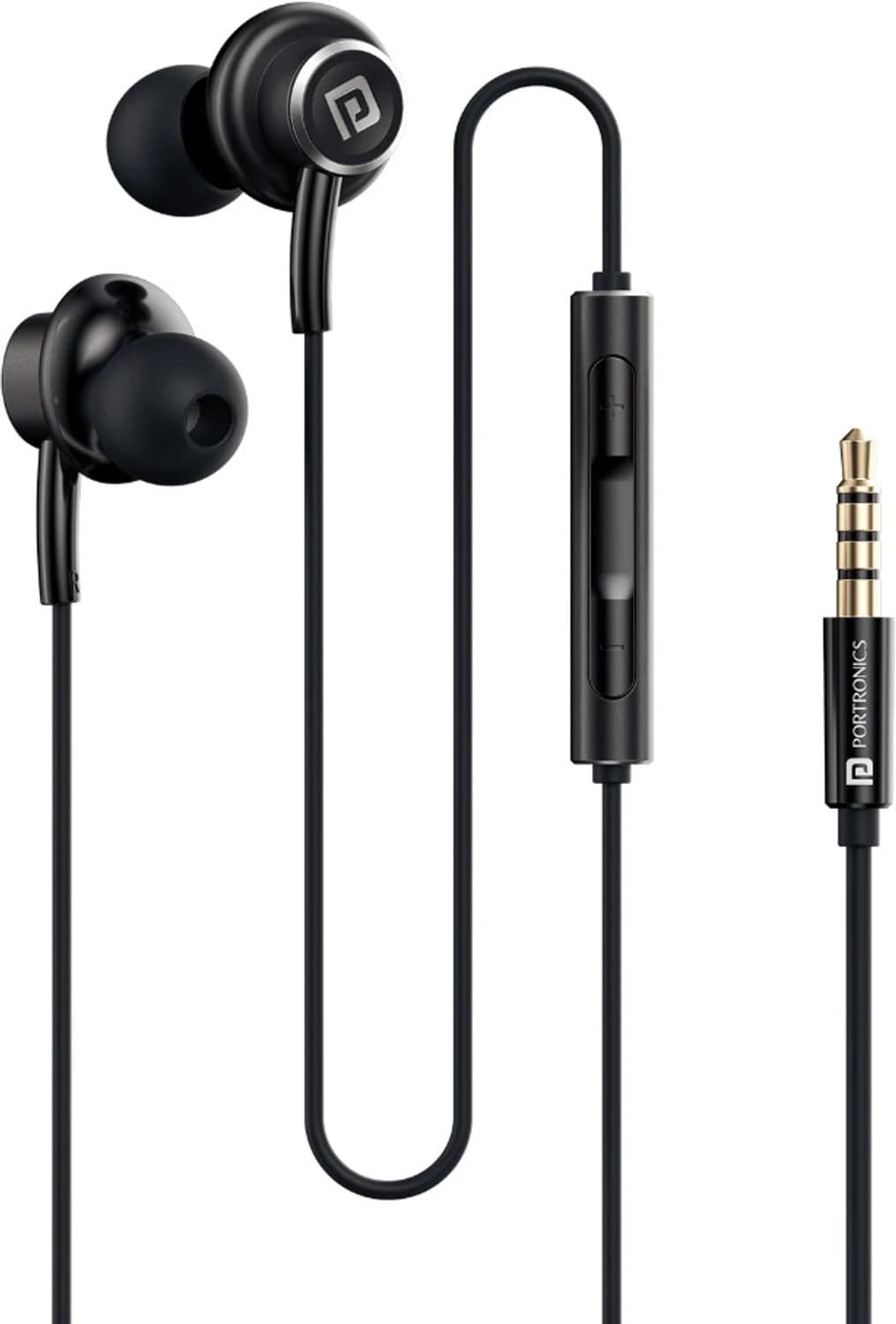 portronics conch theta 3 5mm blk wired