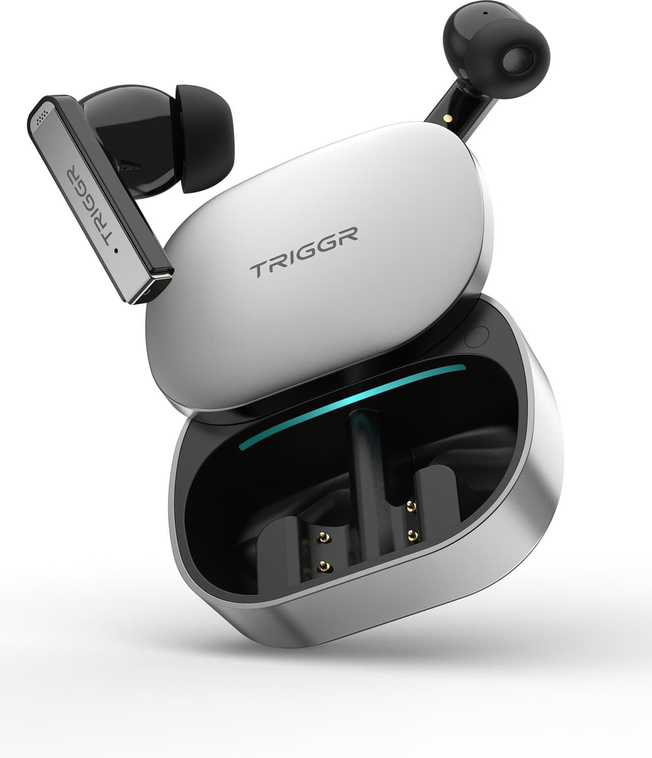 Zion 1 with 4-Mic ENC, Dual Pairing, 40H Battery, Precision Slide Design, v6.0 Bluetooth Headset (Titanium Grey, In the Ear)
