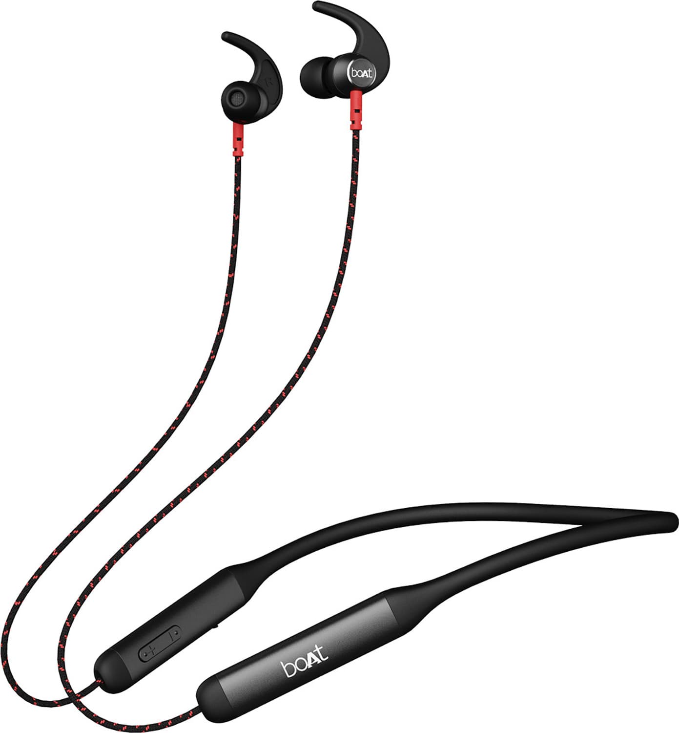 boAt Rockerz 333 Upto 30 Hours Battery Bluetooth Headset (Cherry Black, In the Ear)