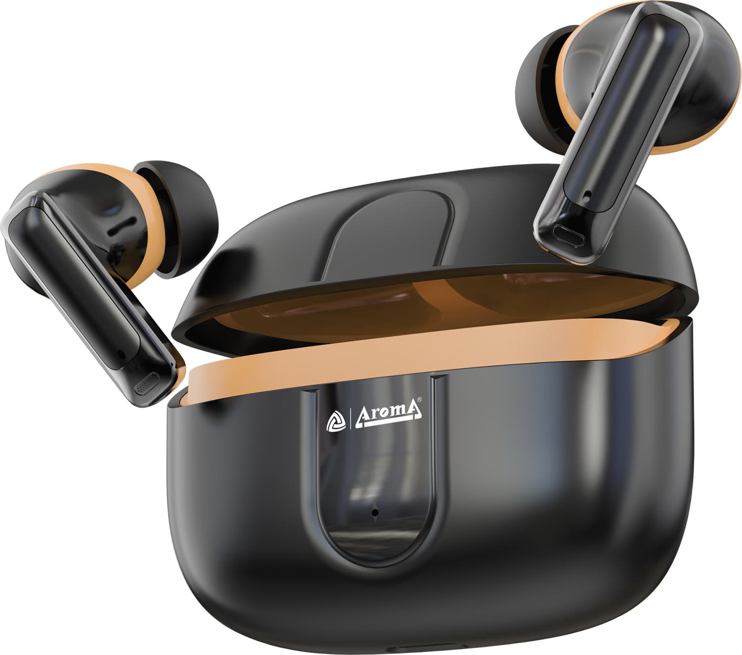TWS28 Upto 60Hr Playtime*, ENC, BT V5.3, Dual Paring, Fast Charging, Heavy Bass Bluetooth Headset (Dazzling Black, True Wireless)