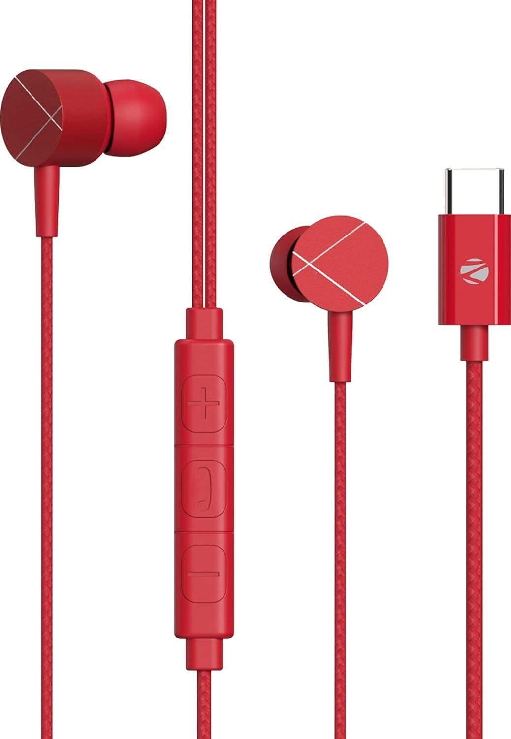 ZEBRONICS Zeb-Buds C2 Wired Headset (Red, In the Ear)