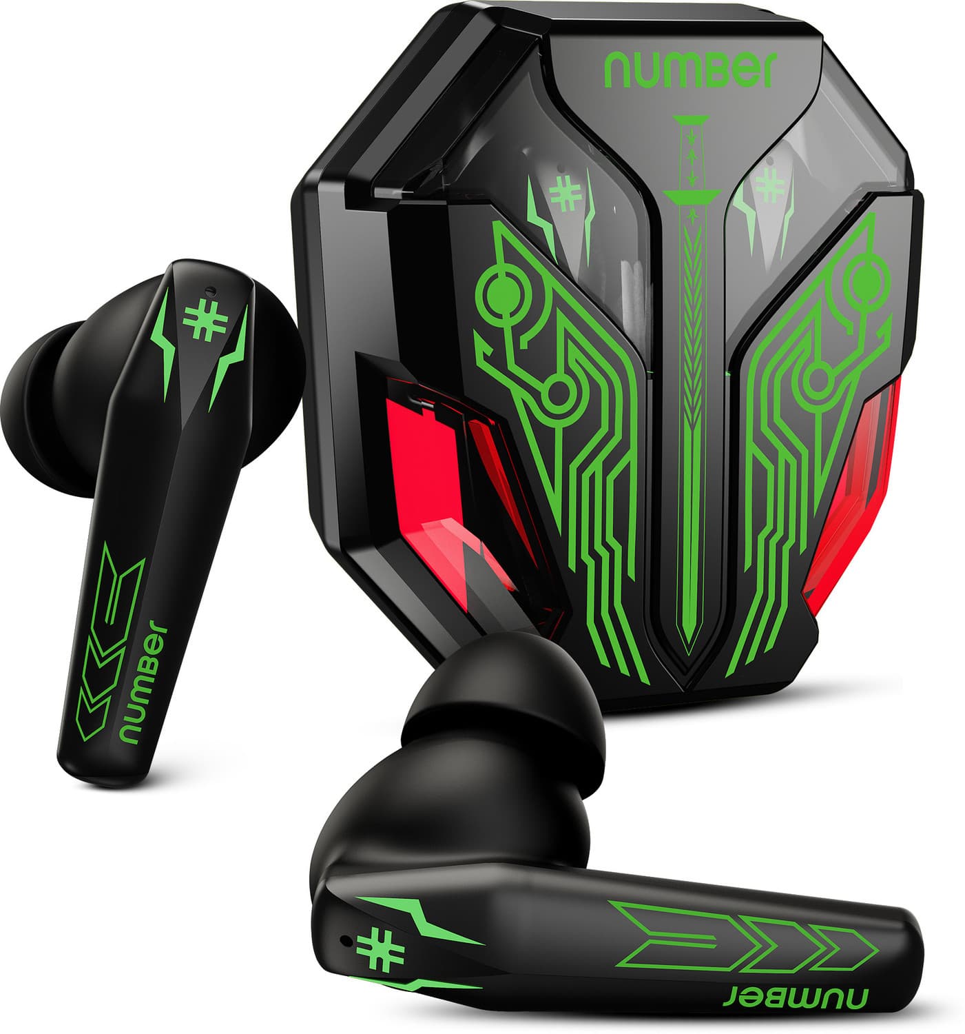 Super Buds Pro GT99 Dual Pair, 4 Mic ENC Gaming RGB TWS,35ms Latency,70H Battery Bluetooth Headset (Yodha Black, True Wireless)