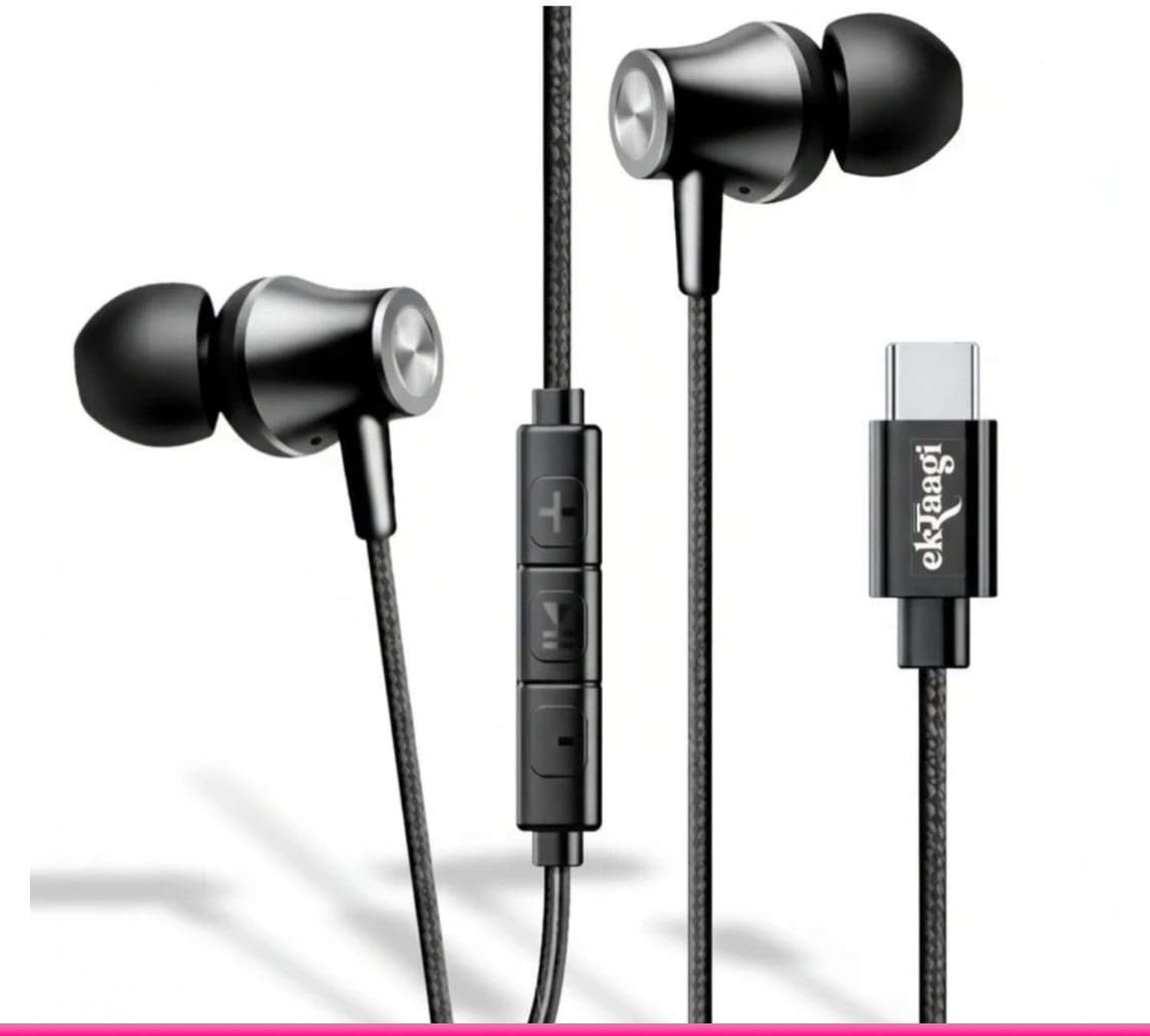 Universal Wired In-Ear Earphones with Mic & Volume Control || IOS25 Wired Headset (Black, True Wireless)