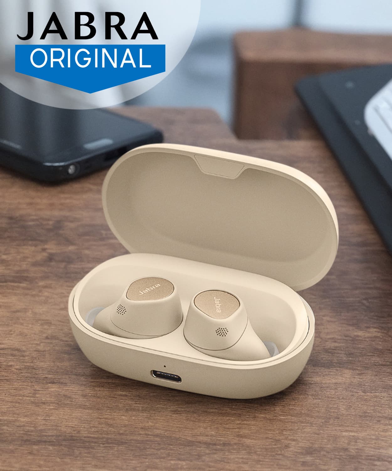 Jabra Elite 7 Pro with Adjustable Active Noise Cancellation & Multi-Connect Bluetooth Headset (Gold Beige, True Wireless)