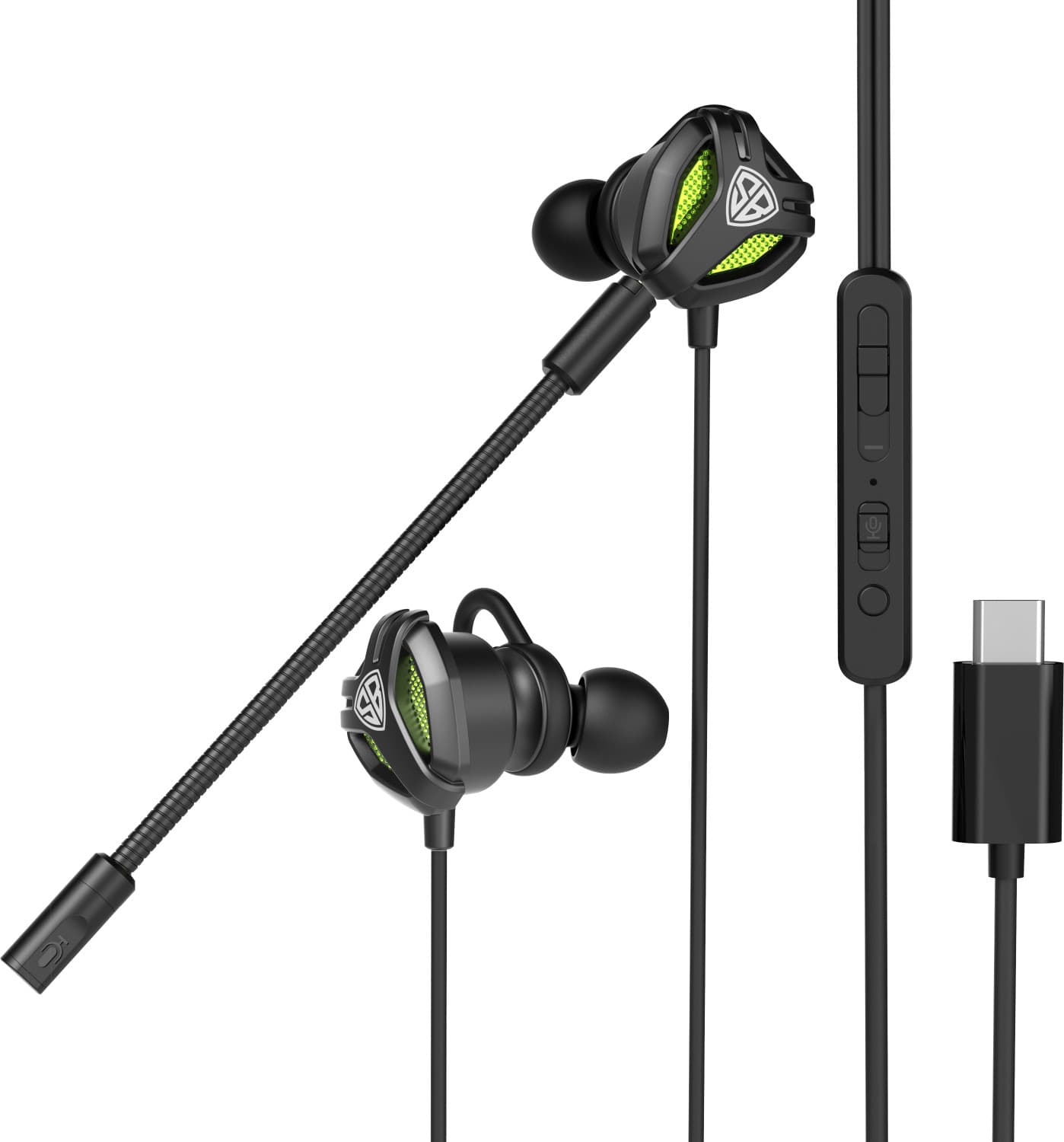 SpinBot BattleBudz C10 Type-C Gaming Earphones with Boom Mic Wired Gaming Headset