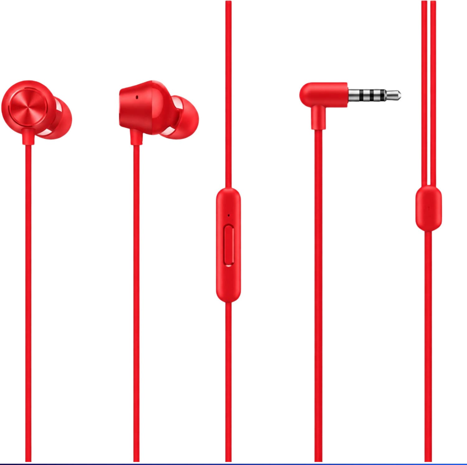 Wired Earphone 3.5mm for Buds 2 Neo with Balanced Audio & Deep Bass Wired Headset (Red, In the Ear)