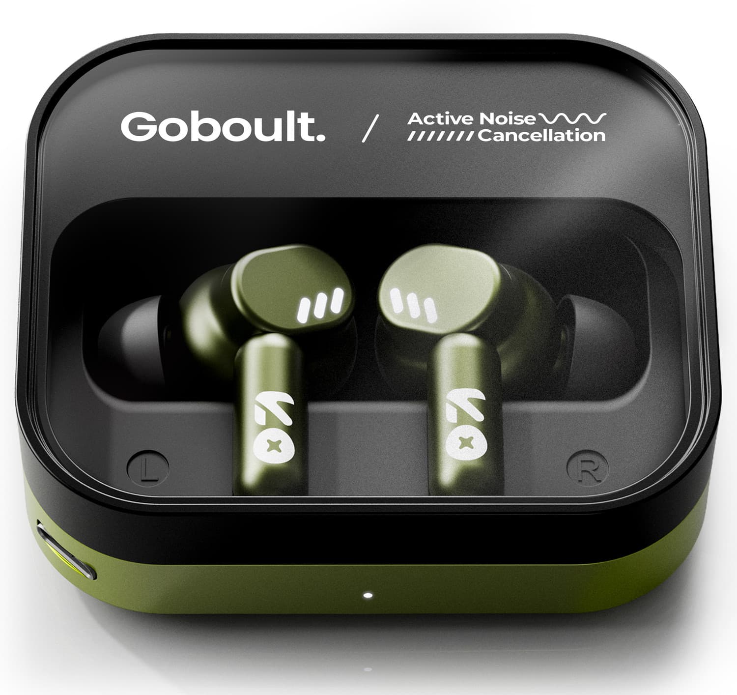 Tenet Pro with ANC, 75H Playtime, 4 Mic ENC, Dual Pairing ,BT 6.0, 13mm Drivers Bluetooth Headset (Olive Green, True Wireless)