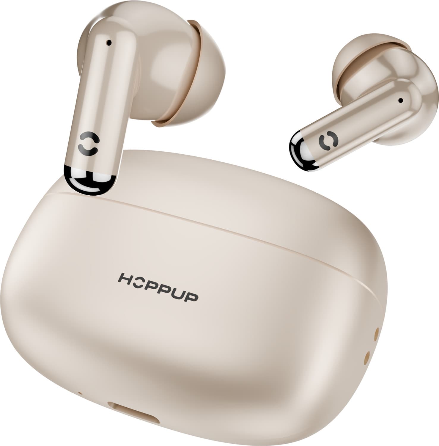 AirDoze H40 Earbuds with 40H PlayTime, 40MS Low Latency, AI ENC & 5.4v Bluetooth Headset (Beige, True Wireless)