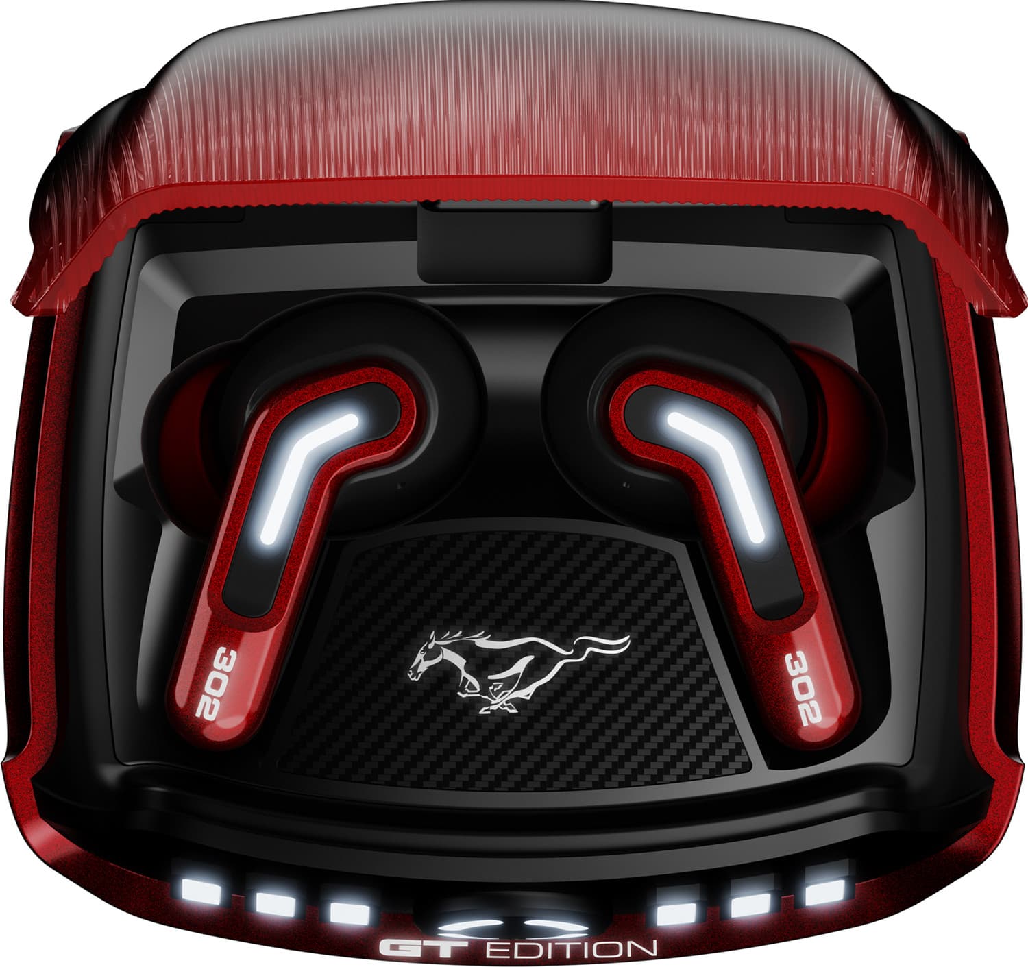 Mustang Nitro with ANC, 72H Playtime, Quad Mic ENC, Dual Pairing, 13mm Drivers Bluetooth Headset (Red Blaze, True Wireless)