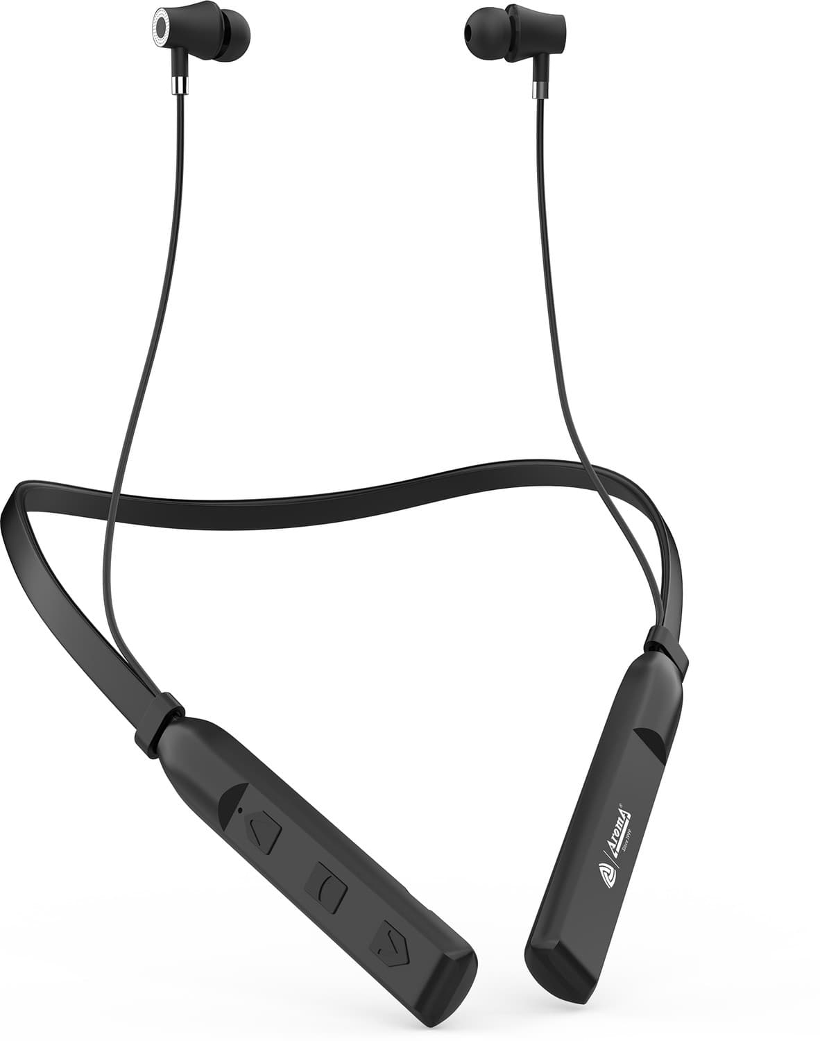 Aroma NB119B Badshah - 40 Hours Playtime Bluetooth Neckband Bluetooth Headset (Black, In the Ear)