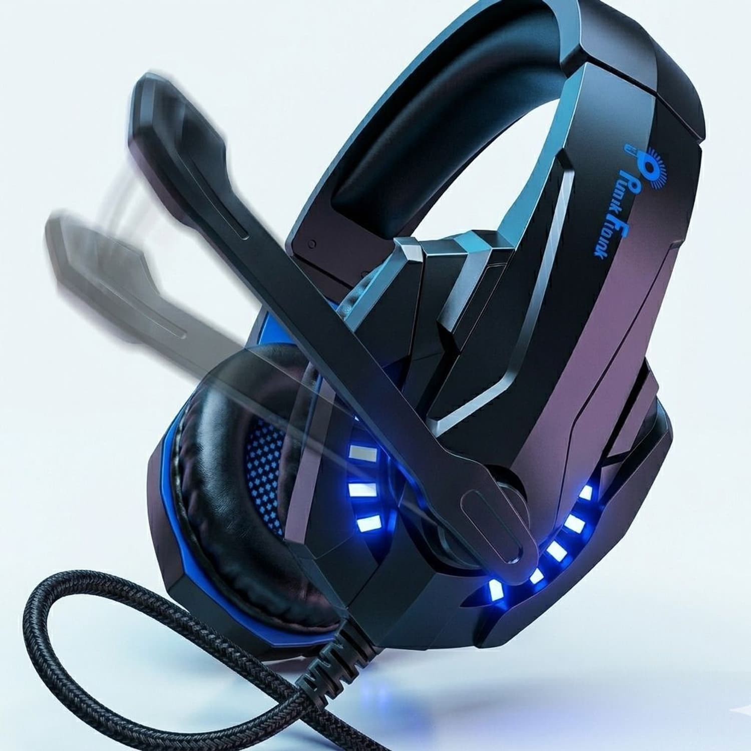 PunnkFunnk PF K20-00A Gaming Headset, Over Ear Gaming Headphones with Mic Wired Gaming Headset