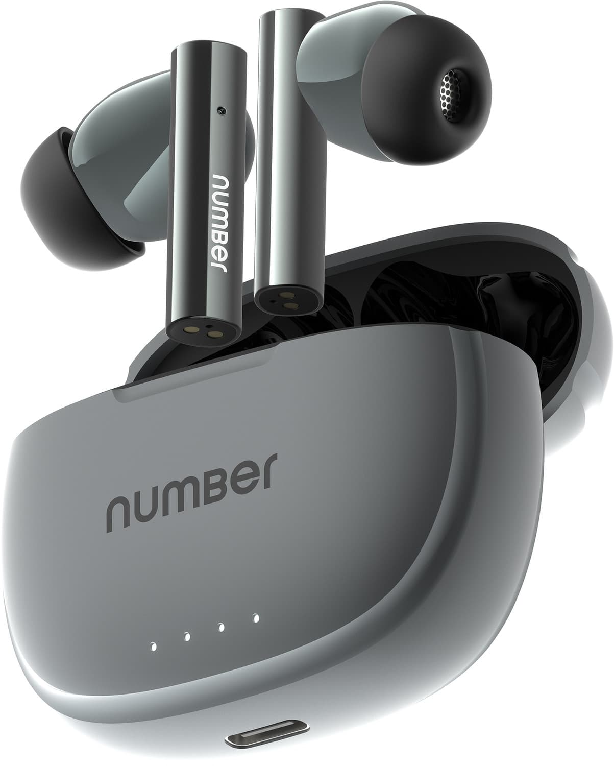 Number Navo Buds X1 w/ 50H Playtime, Dual Pairing, 13mm Speakers, ENC, 45ms Low Latency Bluetooth