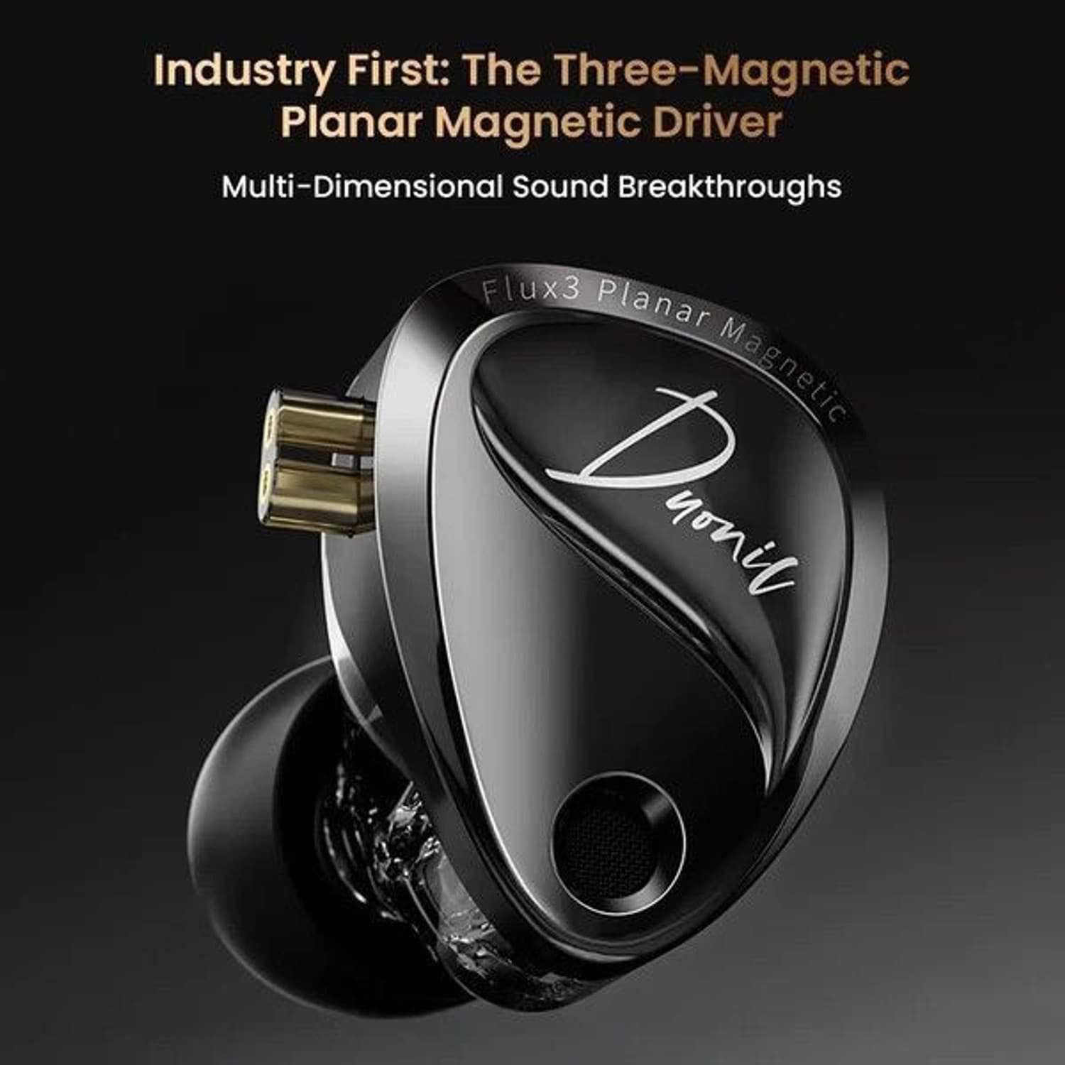 Duonic 3 Planar Magnetic + Dynamic Hybrid Driver With Switch IEM Wired Headset (Black, In the Ear)