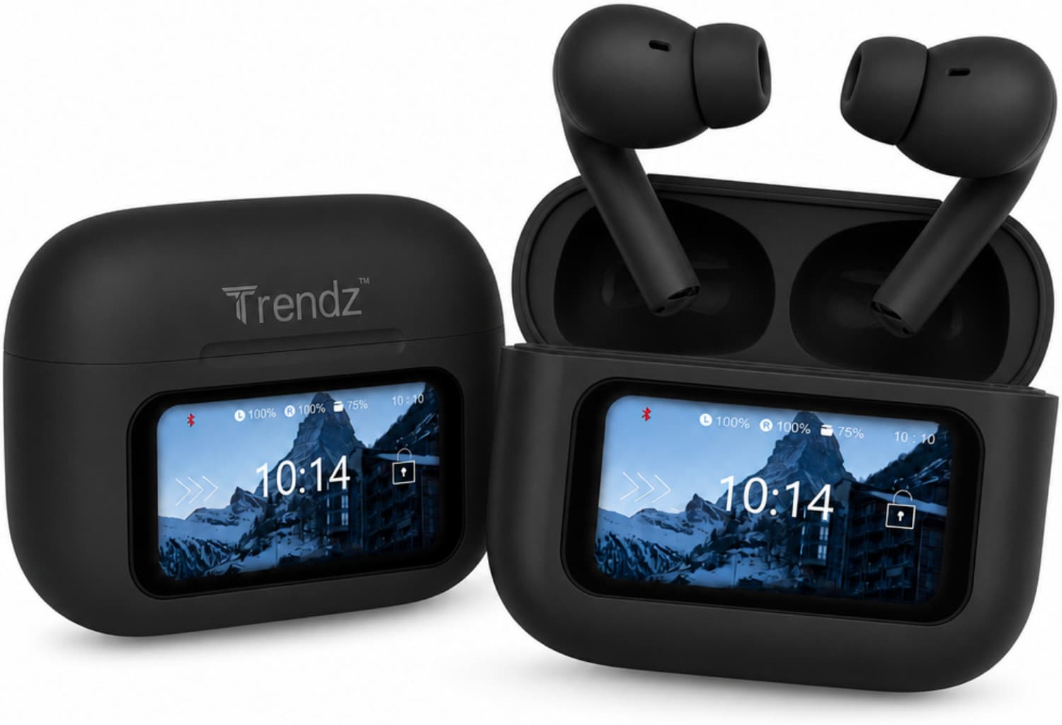 A9 Pro Earbuds with Smart Screen, 40H Playtime, Quad Mic ENC-ANC, Fast Charge Bluetooth Headset (Black, True Wireless)