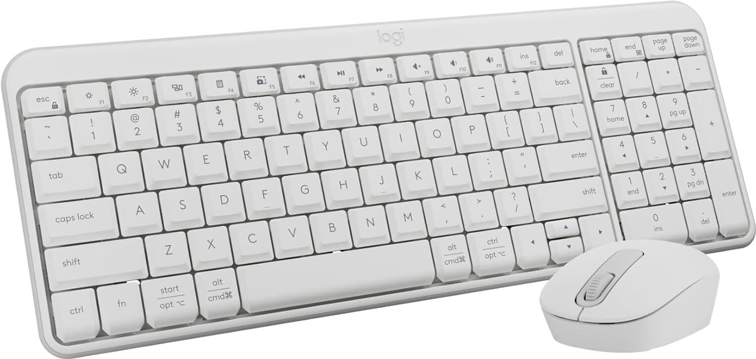 Logitech MK250 Compact Bluetooth Wireless Combo Bluetooth Standard Laptop Keyboard Compatible with Mac, iPad, Laptop, Desktop (Off White)