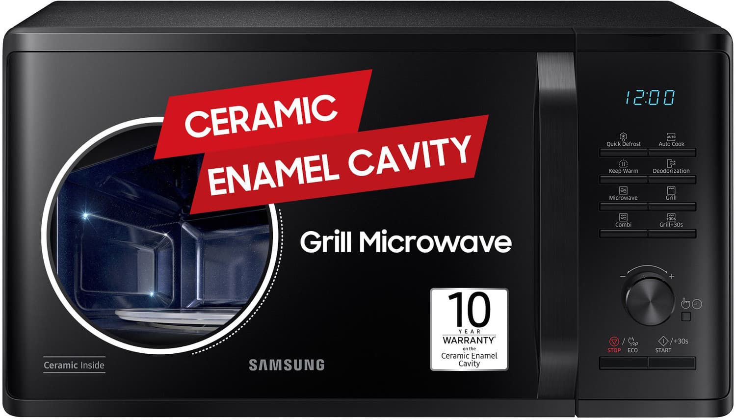 SAMSUNG 23 L Grill Microwave Oven (MG23A3515AK, BLACK)