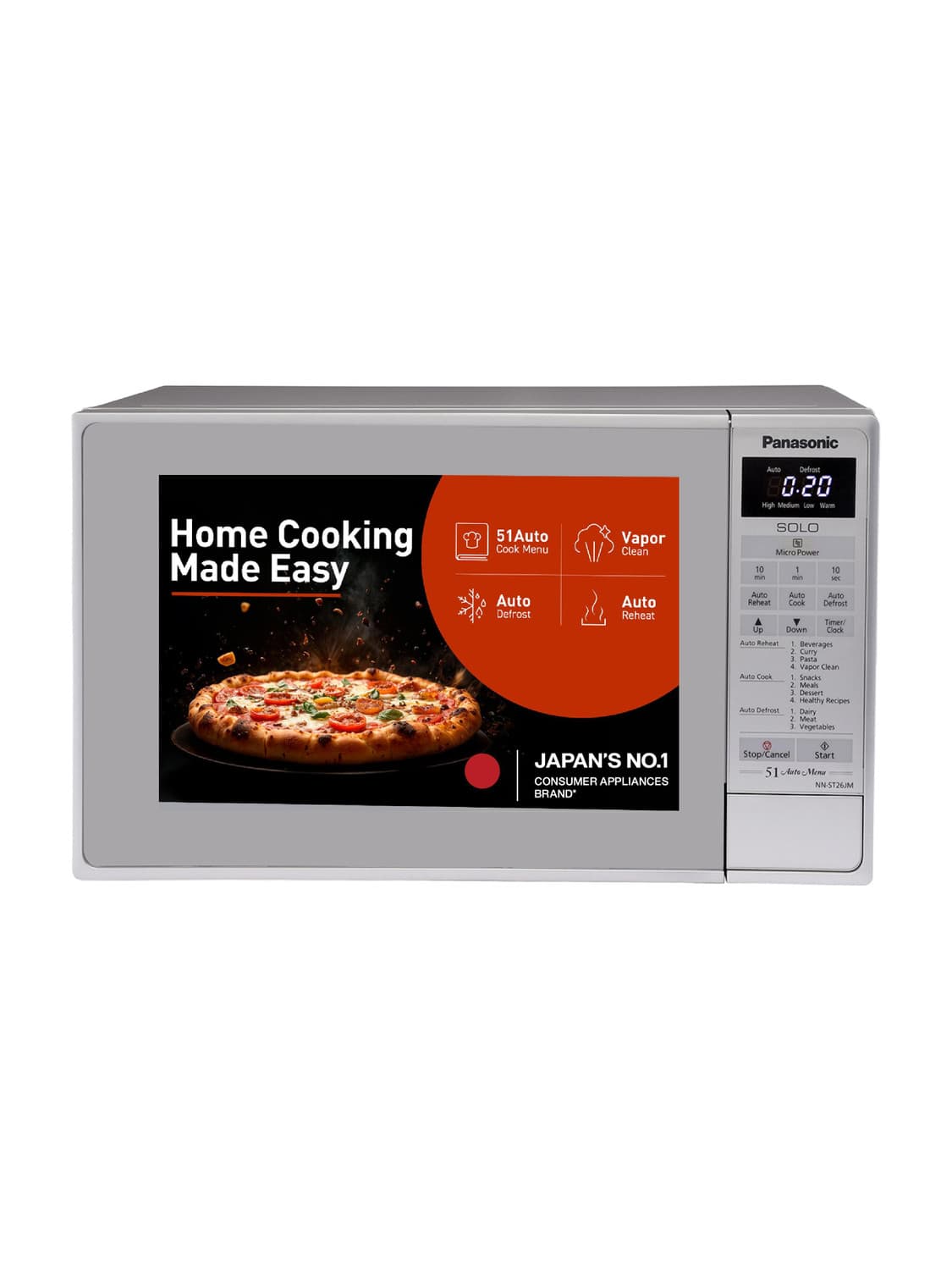 Panasonic 20 L Solo Microwave Oven (NN-ST26JMFDG, Silver)