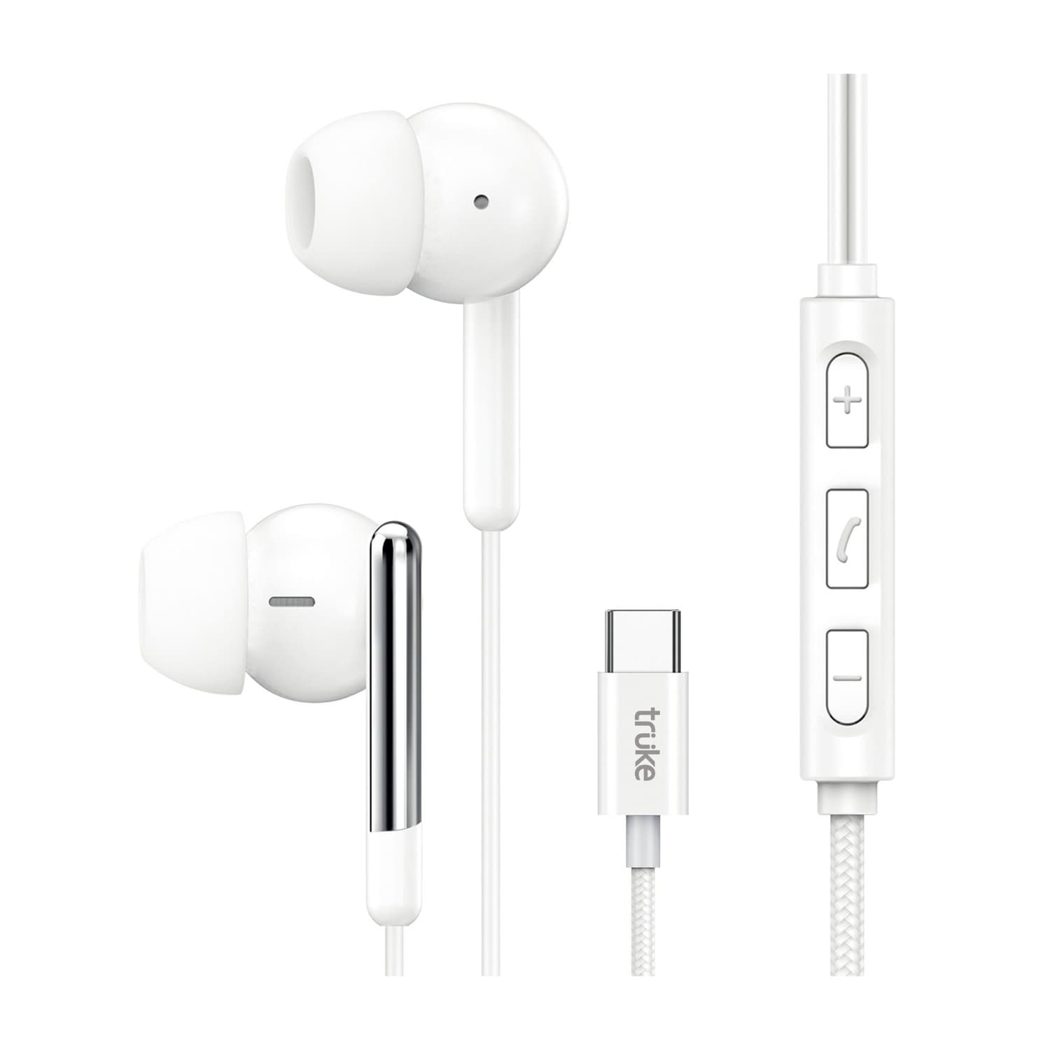 truke Bass H1 Wired Earphones w/ Type-C Jack, Rich Bass, 13mm Drivers, Smart Controls Wired