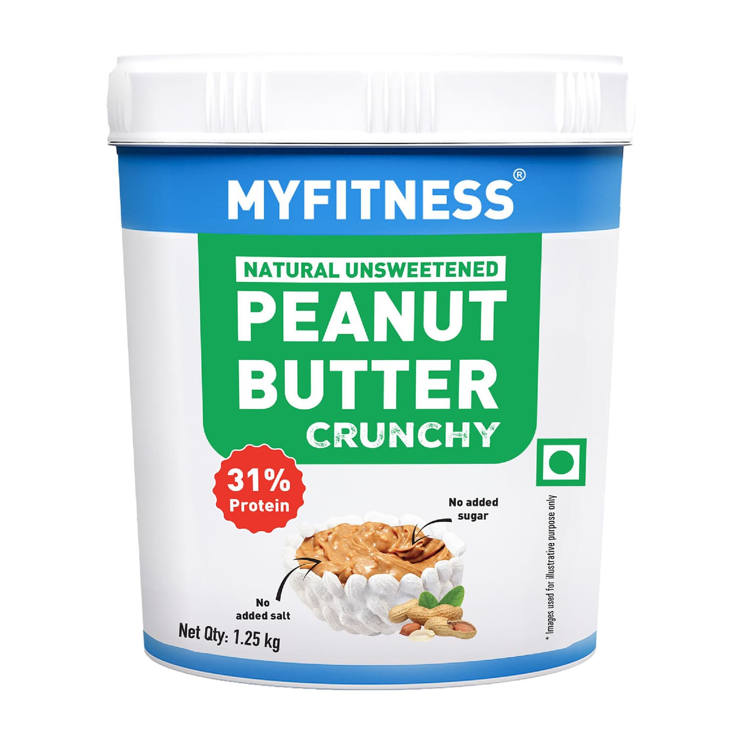 MYFITNESS Natural Peanut Butter Crunchy 1250 g