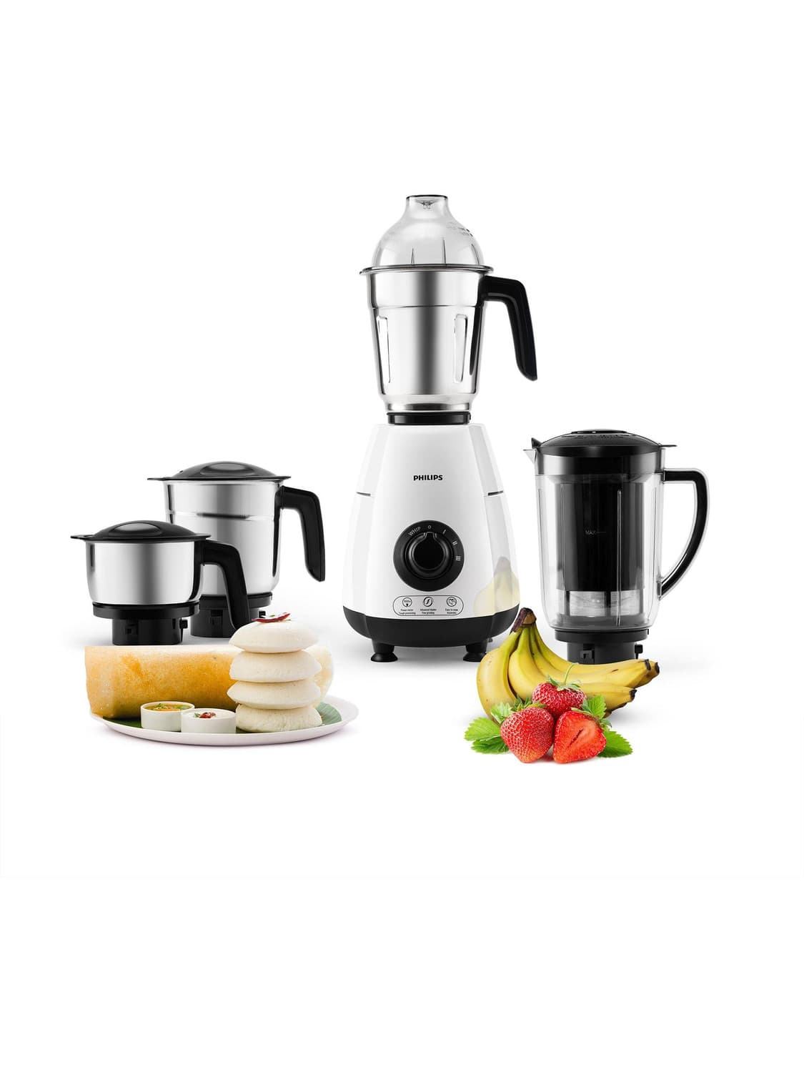 PHILIPS HL7703/00 Juicer Mixer Grinder 1000 Mixer Grinder (4 Jars, White)
